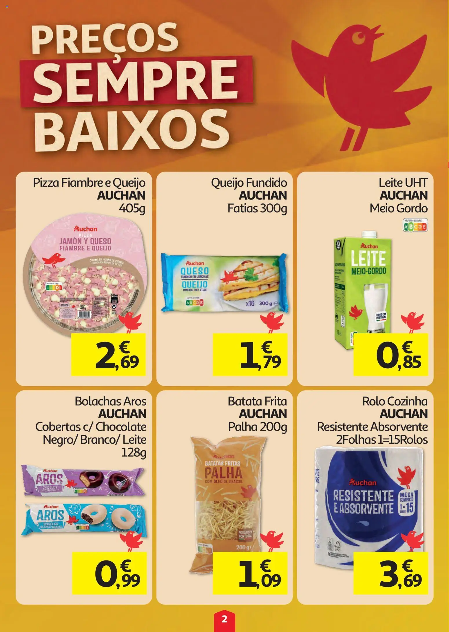 Auchan folheto │ válido de 01/10/2026 | Página: 2 | Produtos: Fiambre, Óleo de girassol, Queijo, Chocolate