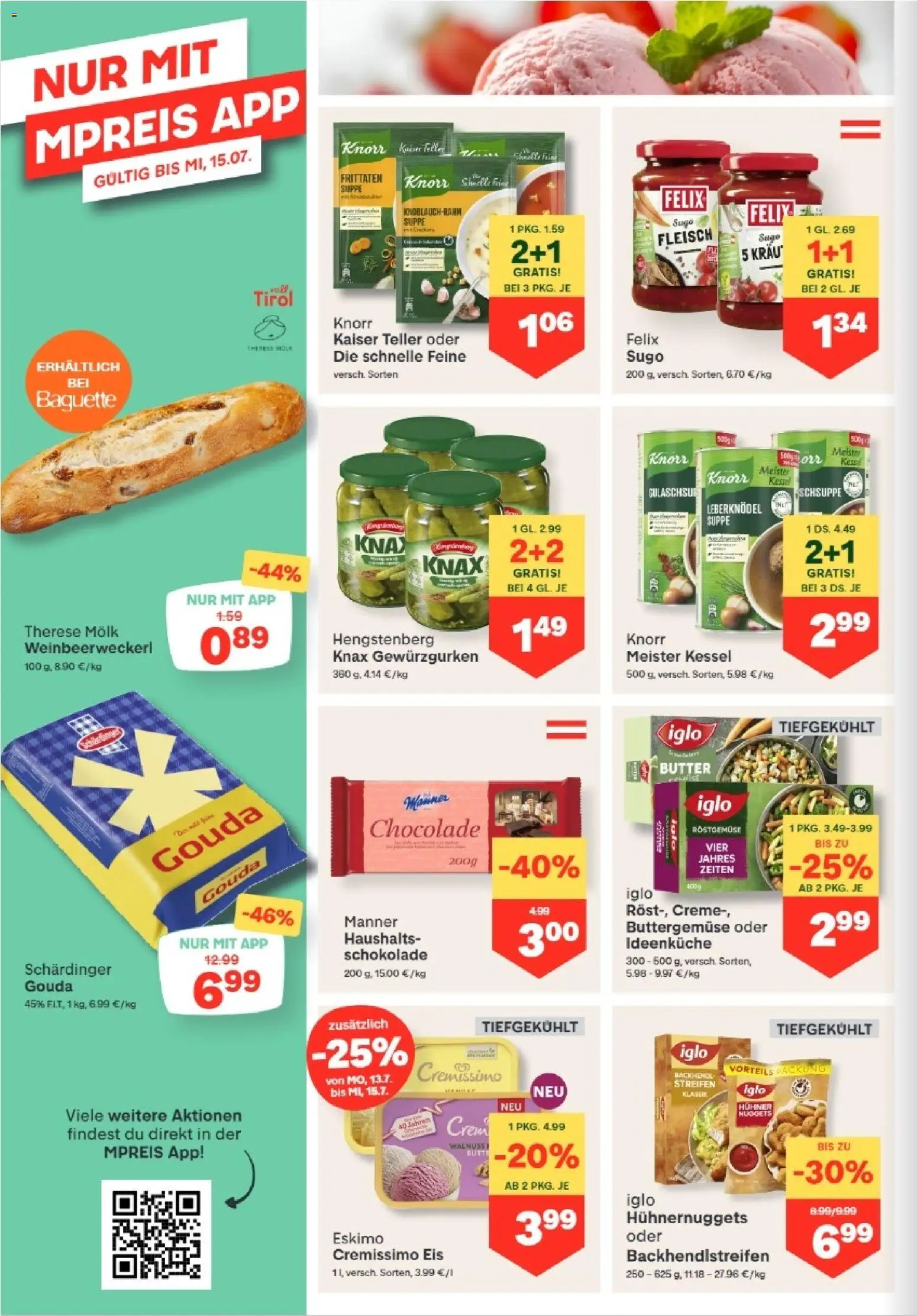 MPREIS Anras gültig ab 09.07.2026 | Seite: 8 | Produkte: Eis, Jääkaappipakastin, Creme, Schokolade