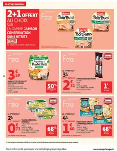 Auchan - Prévisualisation de SAUCISSE SÈCHE AUCHAN, Pur porc, Droite, 250 g, Soit le kg: 11€24, Par 2: 5€62 au lieu de 6€62, Existe d'autres variétés valide à partir de 07/07/2026 | Page: 20