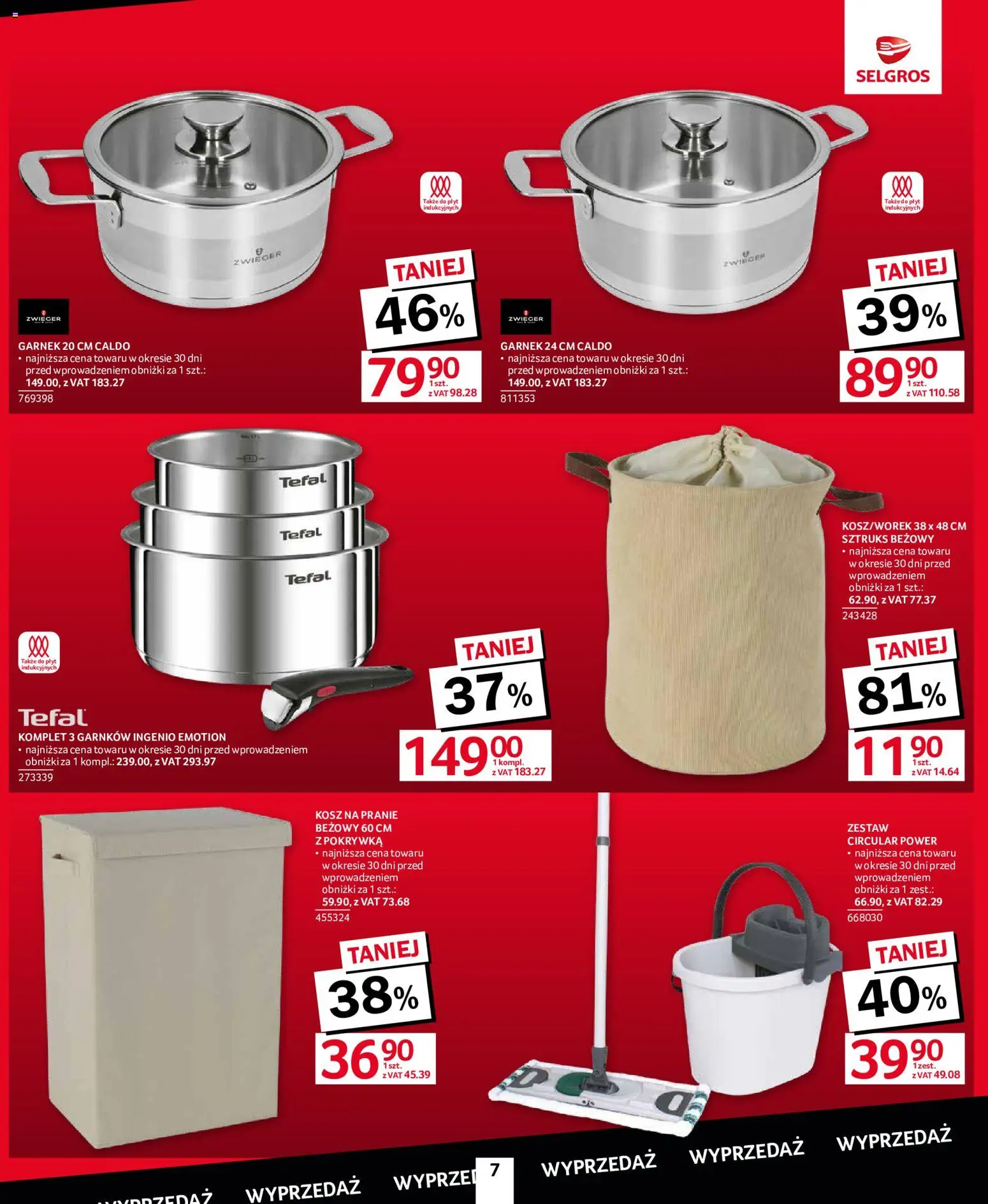 Selgros cash&carry gazetka - Totalna Wyprzedaż od 10.09.2026 | Strona: 7 | Produkty: Garnek, Kosz, Tefal, Kosz na pranie