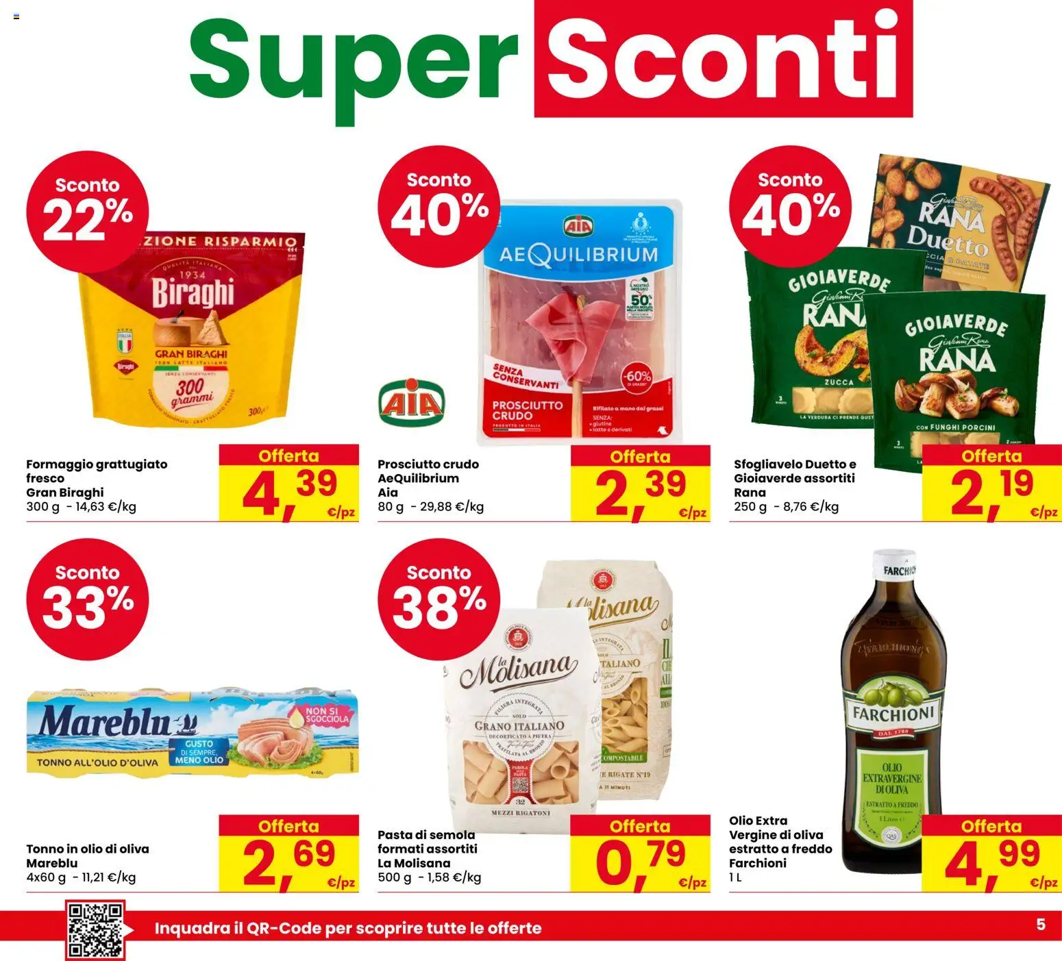 Volantino Despar del 15/10/2026 | Pagina: 5 | Prodotti: Prosciutto Crudo, Pasta di semola, Funghi, Olio di Oliva