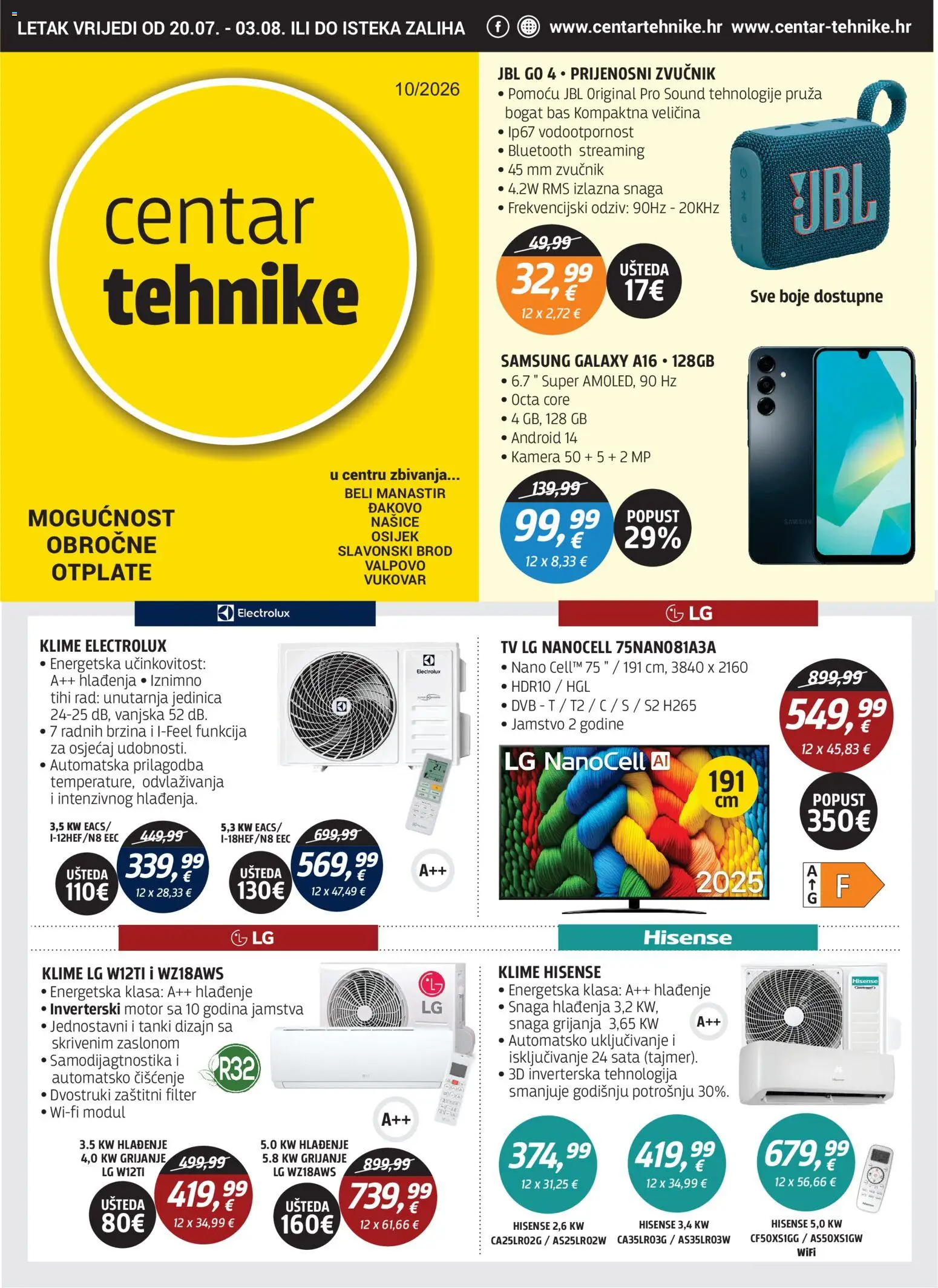 Centar Tehnike katalog | vrijedi od 20.07.2026 | Stranica: 1 | Proizvodi: Tv, Zvučnik