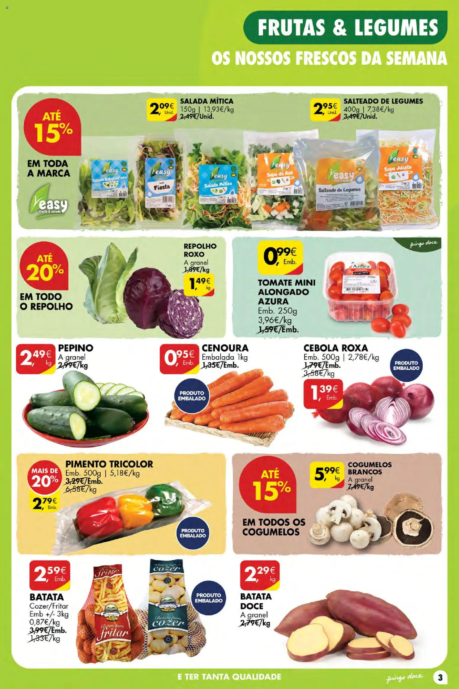 Pingo Doce Poupe Esta Semana Açores │ válido de 06/08/2026 | Página: 3 | Produtos: Batata, Cebola roxa, Pepino, Salada