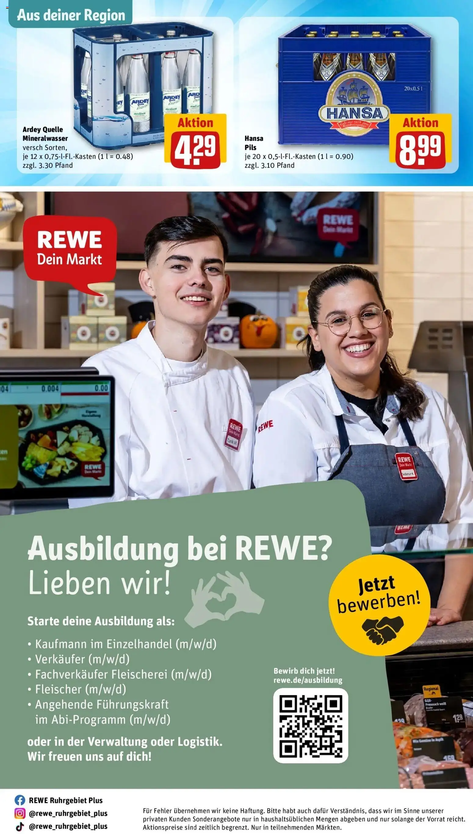 REWE Prospekt ab 26.10.2026 zum Blättern » Angebote | Seite: 32 | Produkte: Pils, Mineralwasser