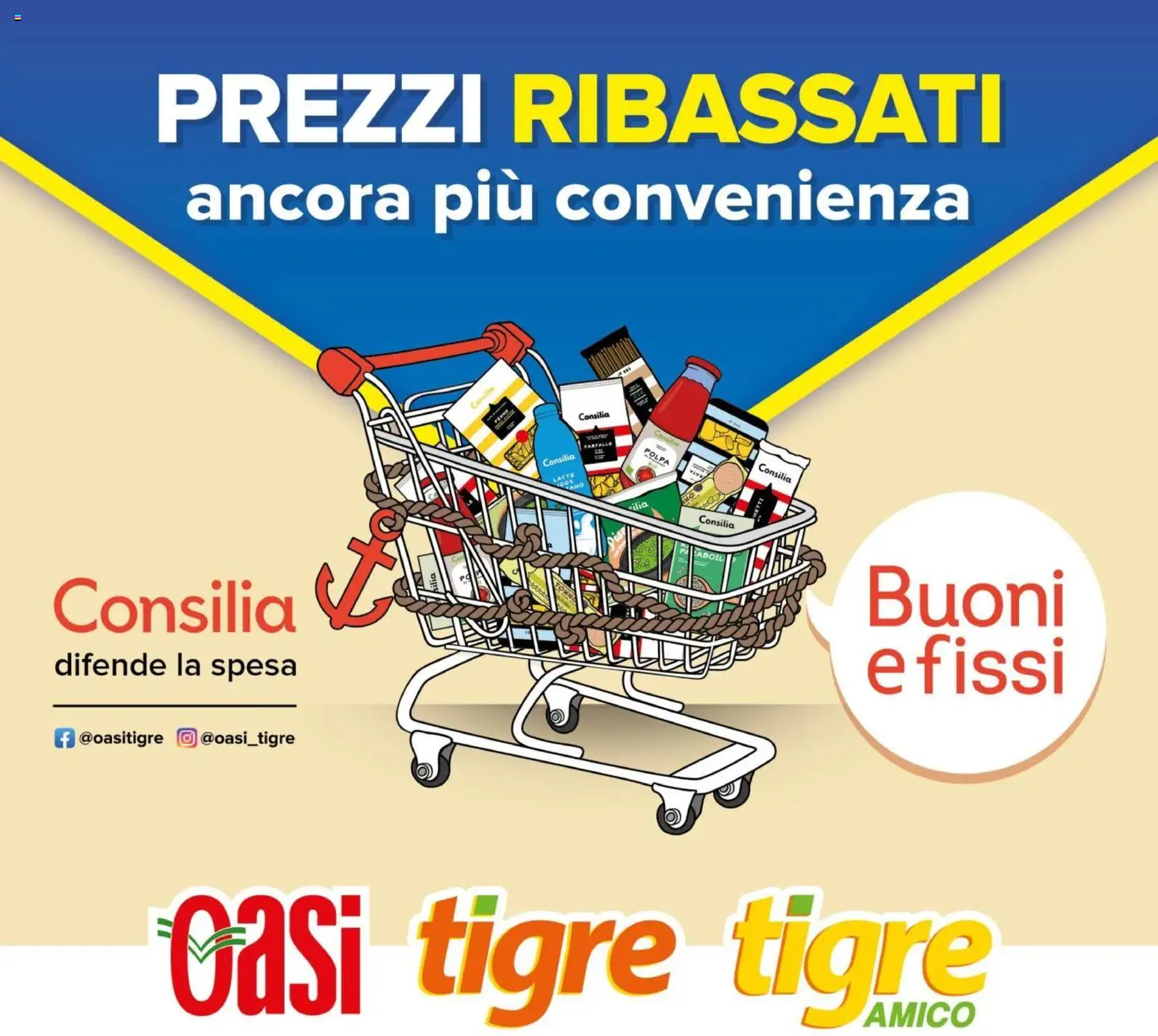 Volantino Oasi del 21/08/2026 | Pagina: 1 | Prodotti: Farfalle, Latte, Penne