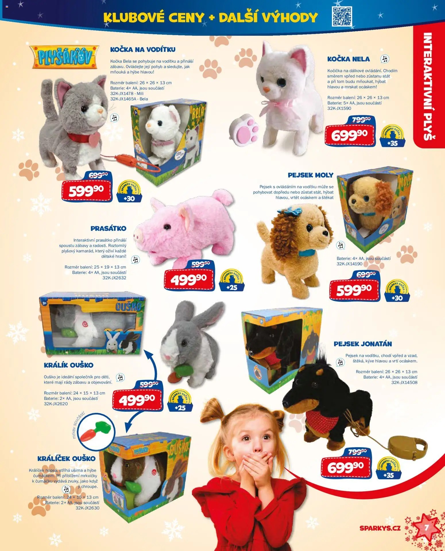 Sparkys katalog Vánoce 2026 od 01.10.2026 | Strana: 7 | Produkty: Králík, Párky, Mrkev, Baterie