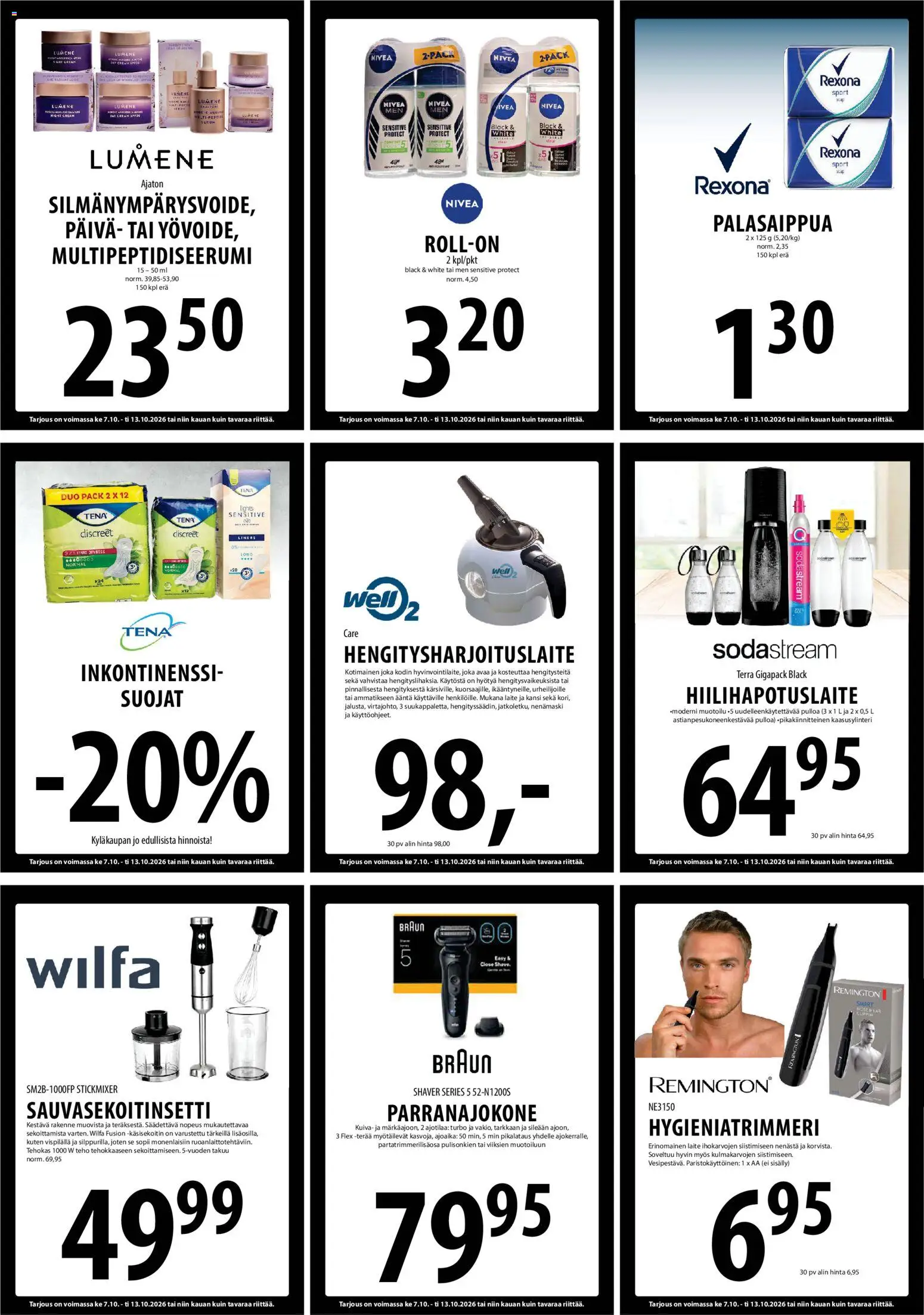 Tuuri tarjoukset – voimassa 07/10/2026 alkaen | Sivu: 15 | Tuotteet: Parranajokone, Kansi, Sodastream, Hiilihapotuslaite