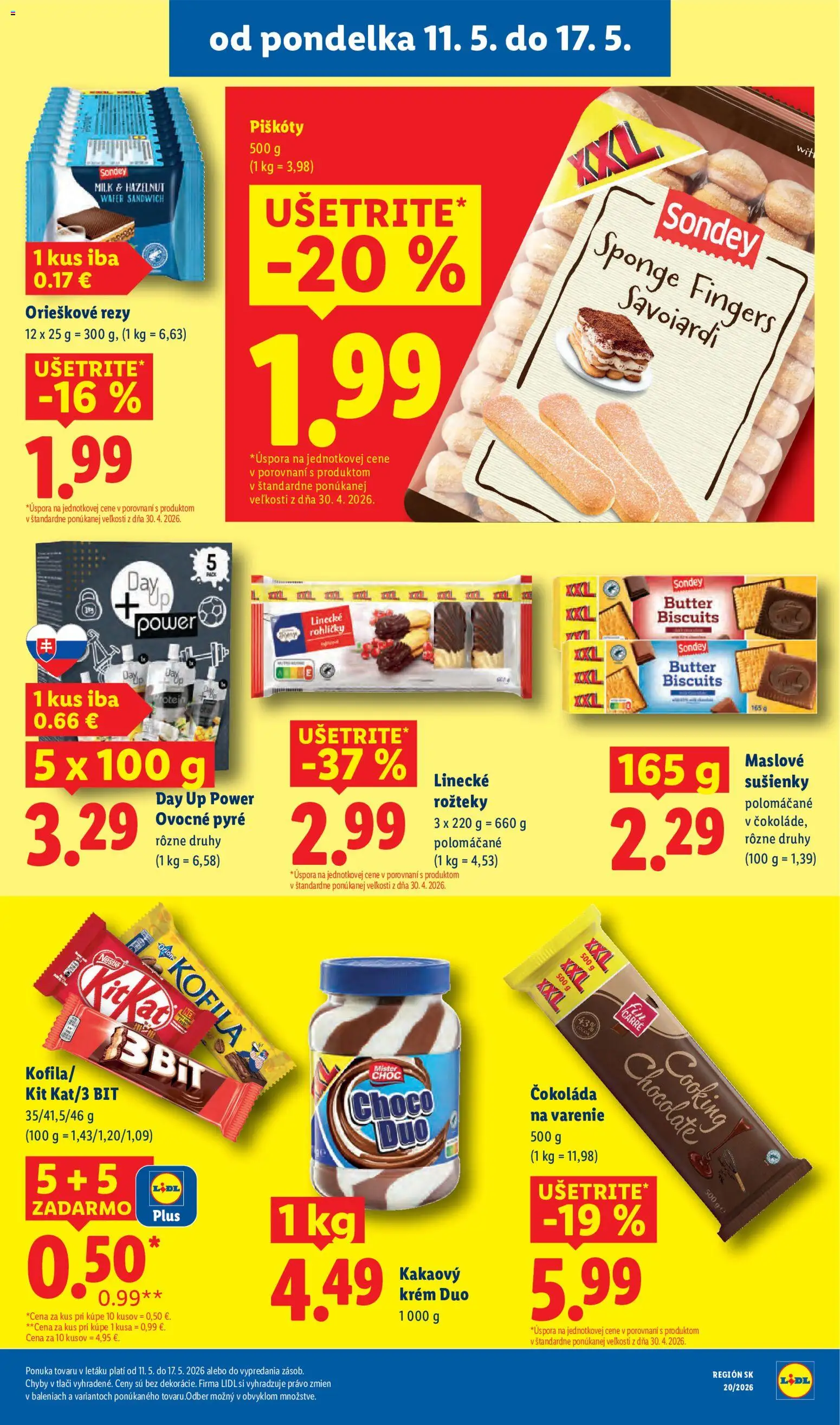 Nové Lidl akcie – leták je platný od 11.05.2026 | Strana: 31 | Produkty: Čokoláda, Maslove sušienky, Krém