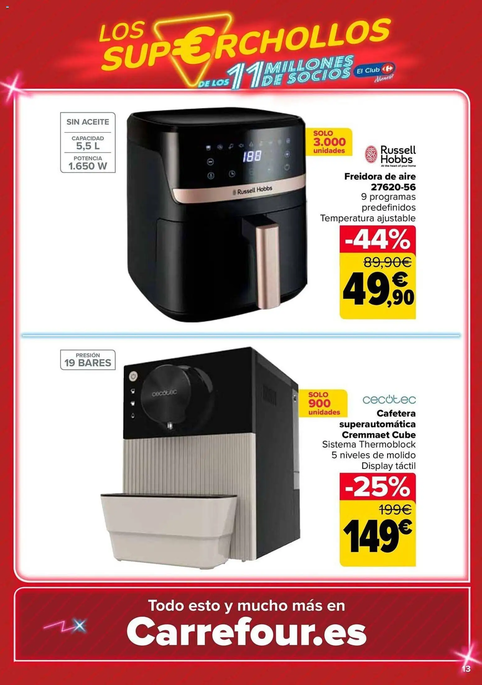 Carrefour Los Super Chollos │ válido desde el 12.05.2026 | Página: 13 | Productos: Aceite, Cafetera, Freidora