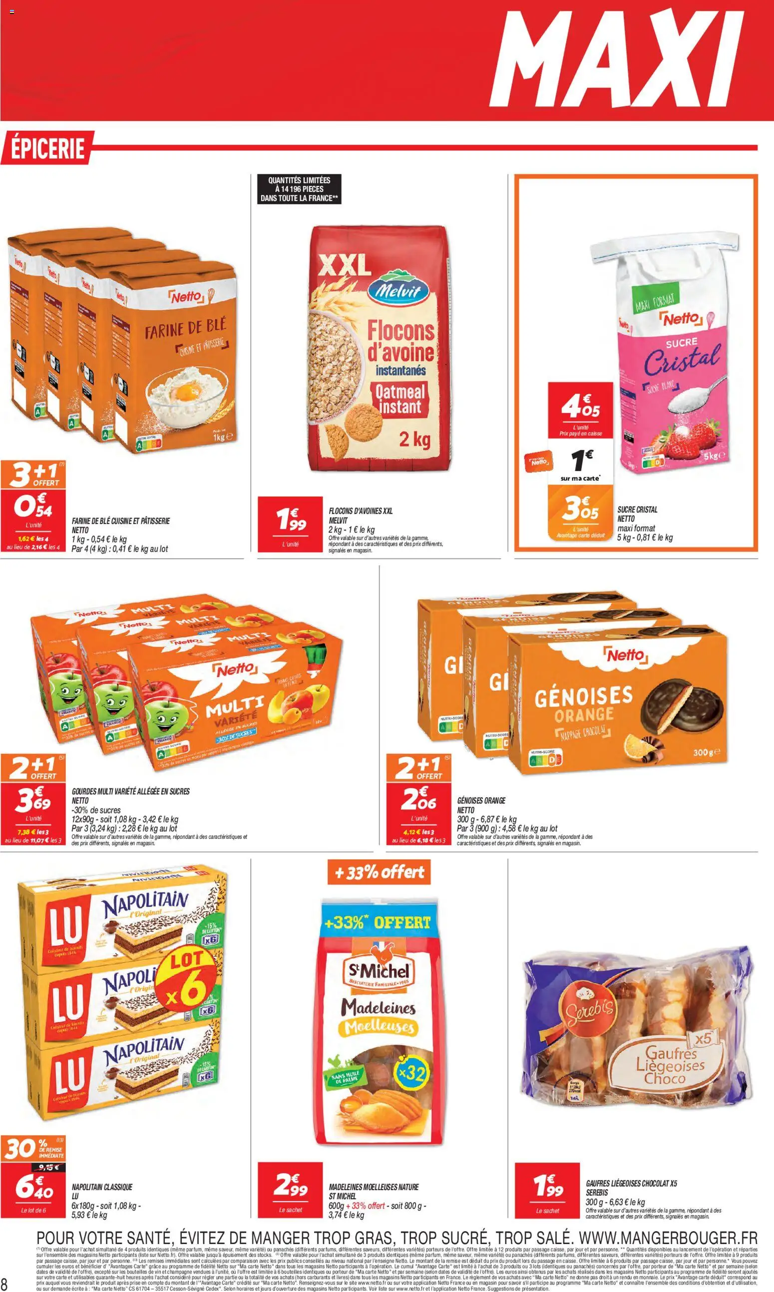 {H1} | Page: 8 | Produits: Flocons, Farine de ble, Sucre, Champagne