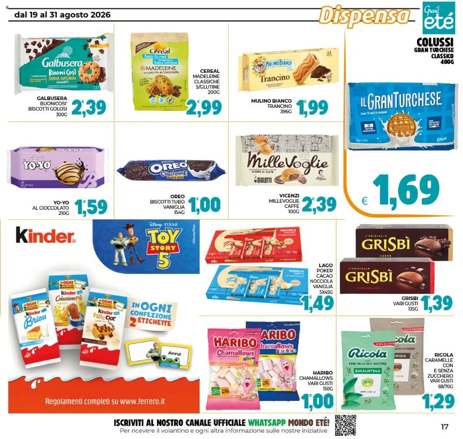 Volantino Eté del 19/08/2026 | Pagina: 17 | Prodotti: Madeleine, Zucchero, Cacao, Oreo