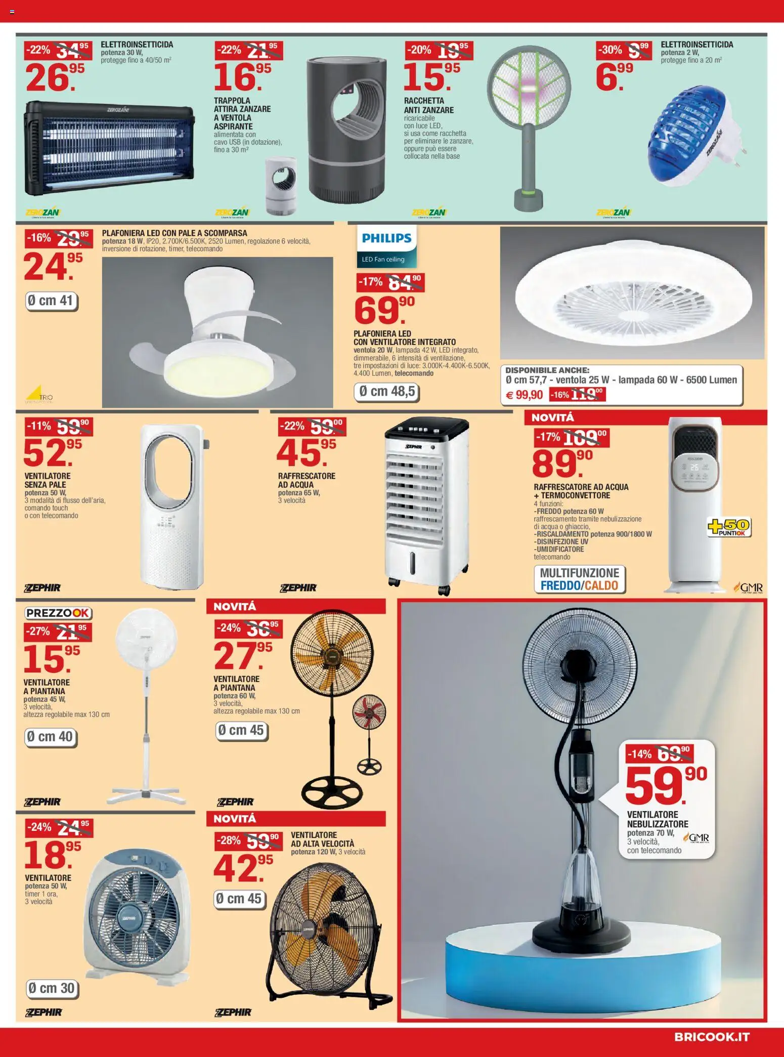 Volantino Brico OK del 11.06.2026 | Pagina: 5 | Prodotti: Ventilatore, Acqua, Cavo, Lampada
