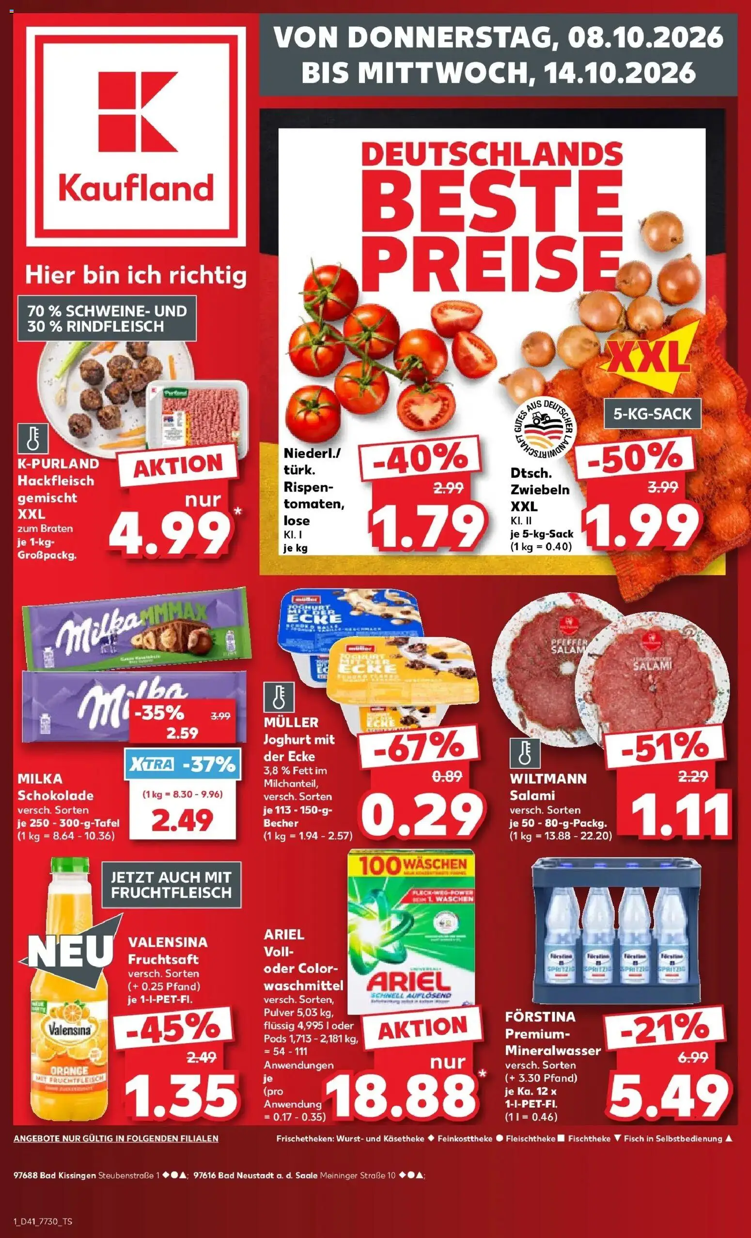 Prospekt Kaufland ab 08.10.2026 » Angebote Online zum Blättern | Seite: 1 | Produkte: Schokolade, Milka, Rindfleisch, Hackfleisch