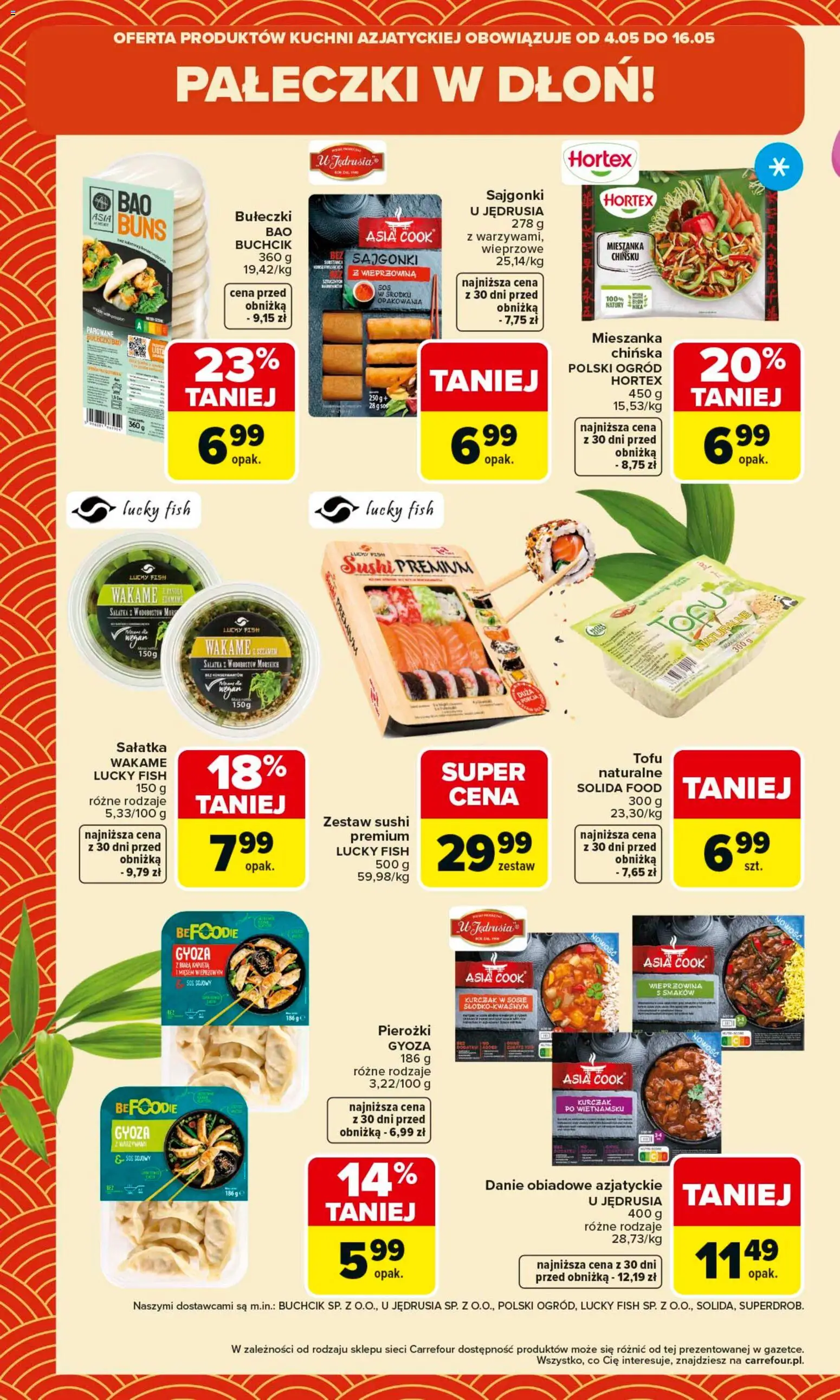 Carrefour gazetka - Kuchnia azjatycka od 04.05.2026 | Strona: 6 | Produkty: Kurczak, Wieprzowina, Sałatka, Sos