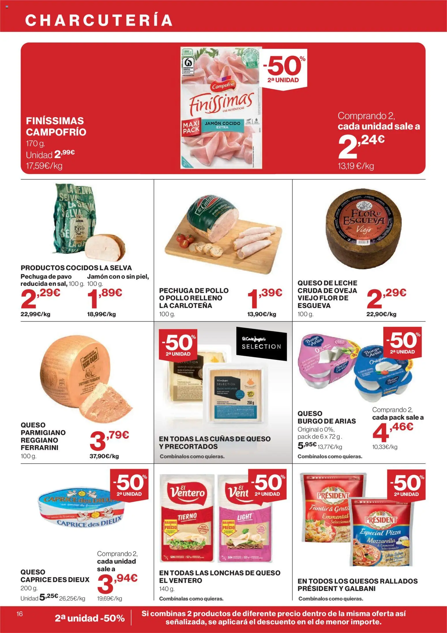 Hipercor catálogo │ válido desde el 16/07/2026 | Página: 16 | Productos: Queso, Jamón, Jamón cocido, Pizza