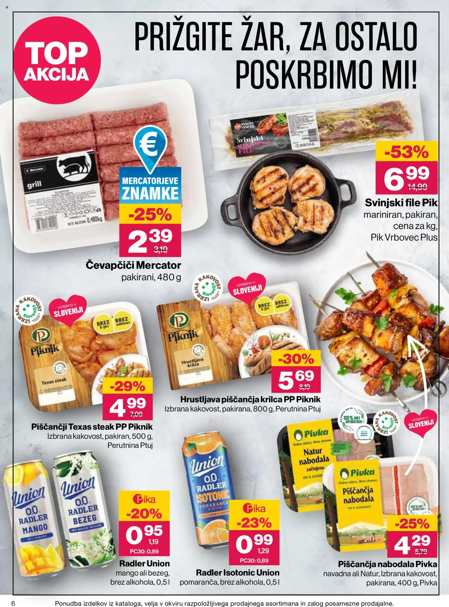 Novi Mercator katalog ponudbe – veljaven od 13.08.2026 | Stran: 6 | Izdelki: Čevapčiči, Radler, Grill, Mango