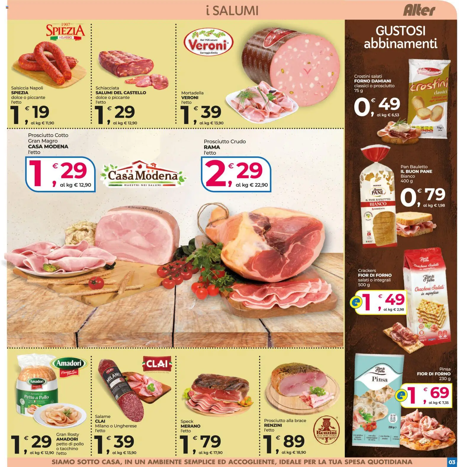 Volantino Alter Discount del 04/09/2026 | Pagina: 3 | Prodotti: Salame, Pollo, Tacchino, Forno
