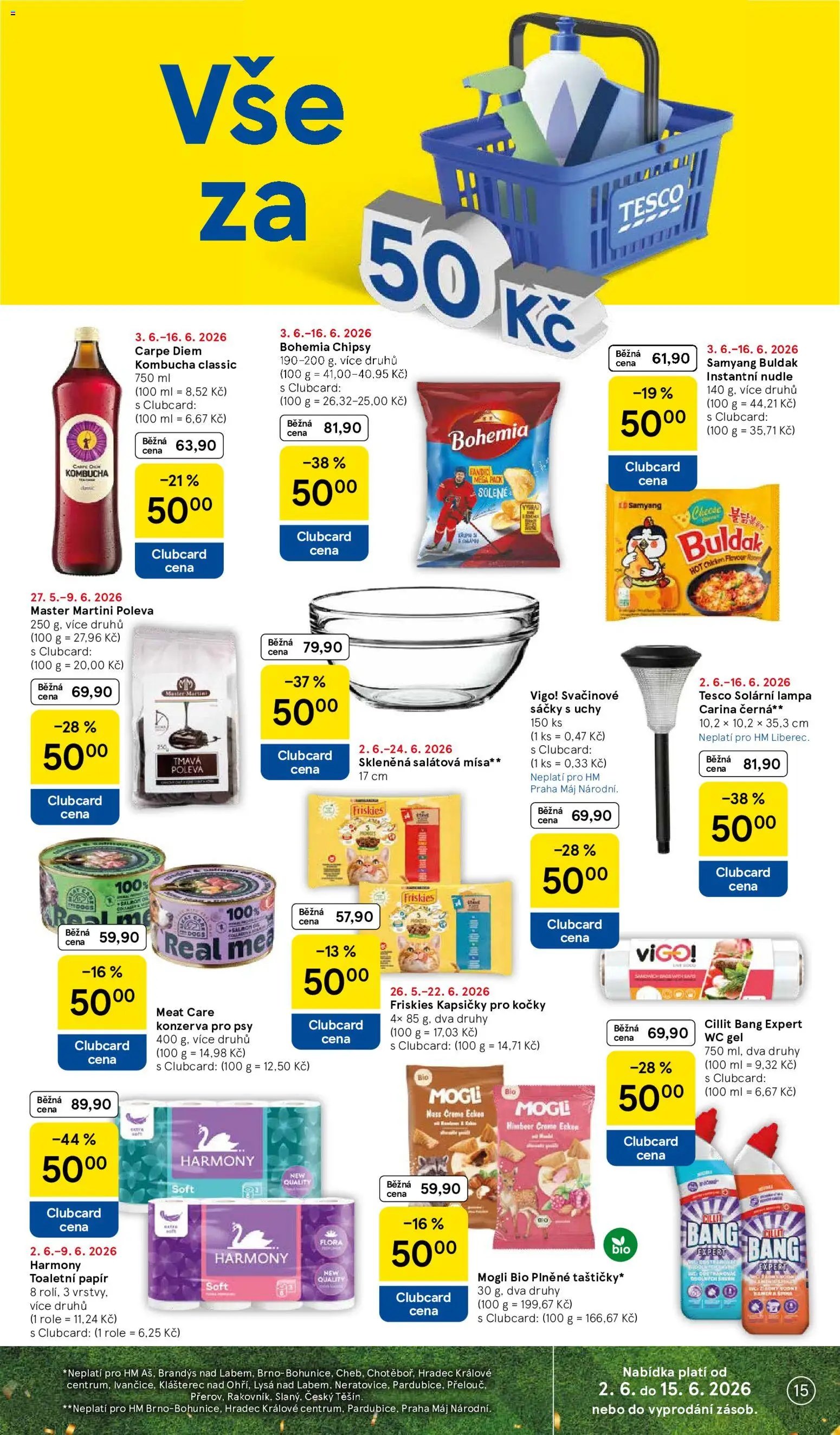 Tesco leták - Hypermarket od 03.06.2026 | Strana: 15 | Produkty: Toaletní papír, Konzerva pro psy, Crema, Flora