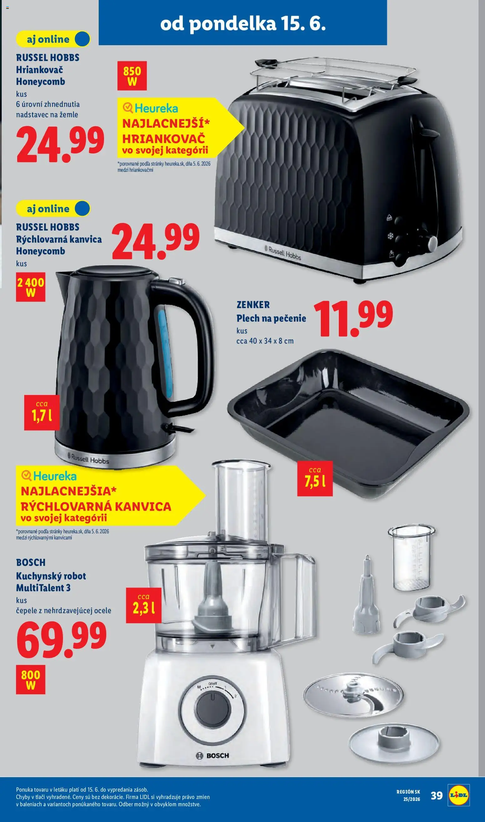 Nové Lidl akcie – leták je platný od 15.06.2026 | Strana: 55 | Produkty: Kuchynský robot, Bosch, Rýchlovarná kanvica, Kanvica