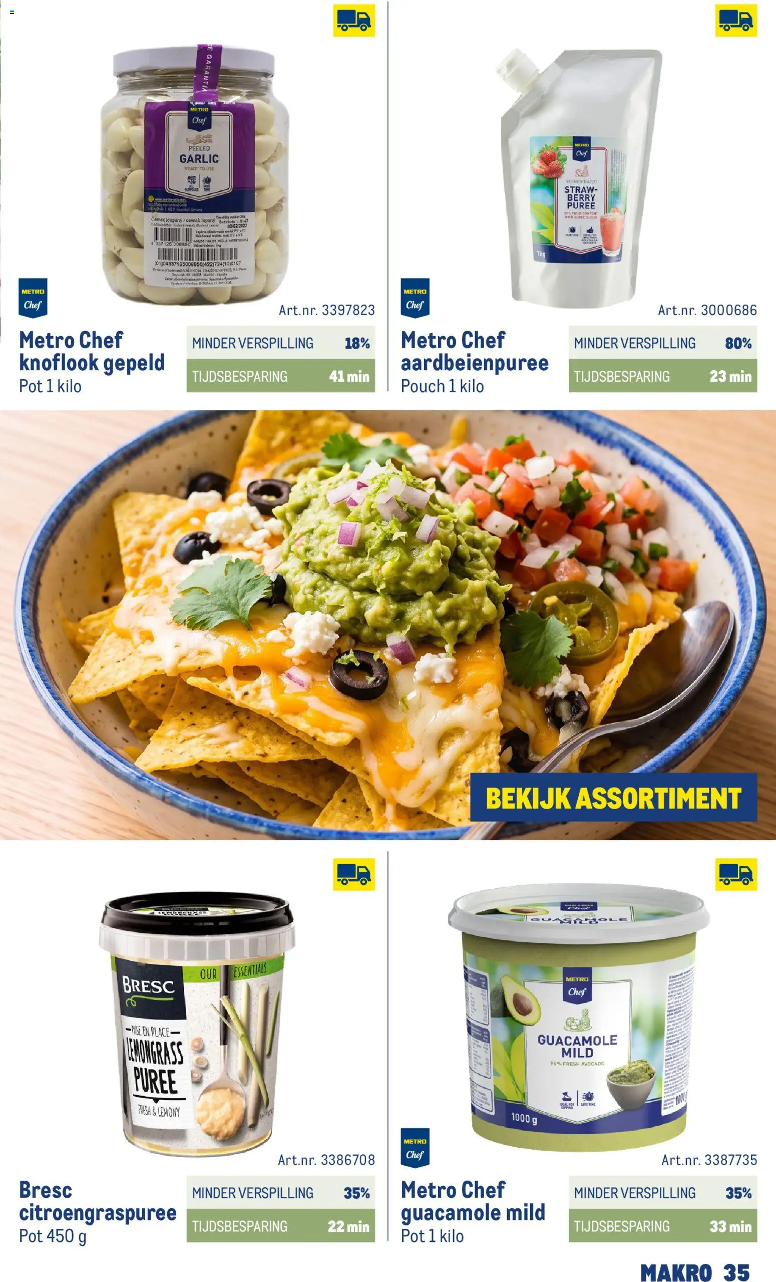 {H1} | Pagina: 35 | Producten: Avocado, Aardbeienpuree, Guacamole, Knoflook