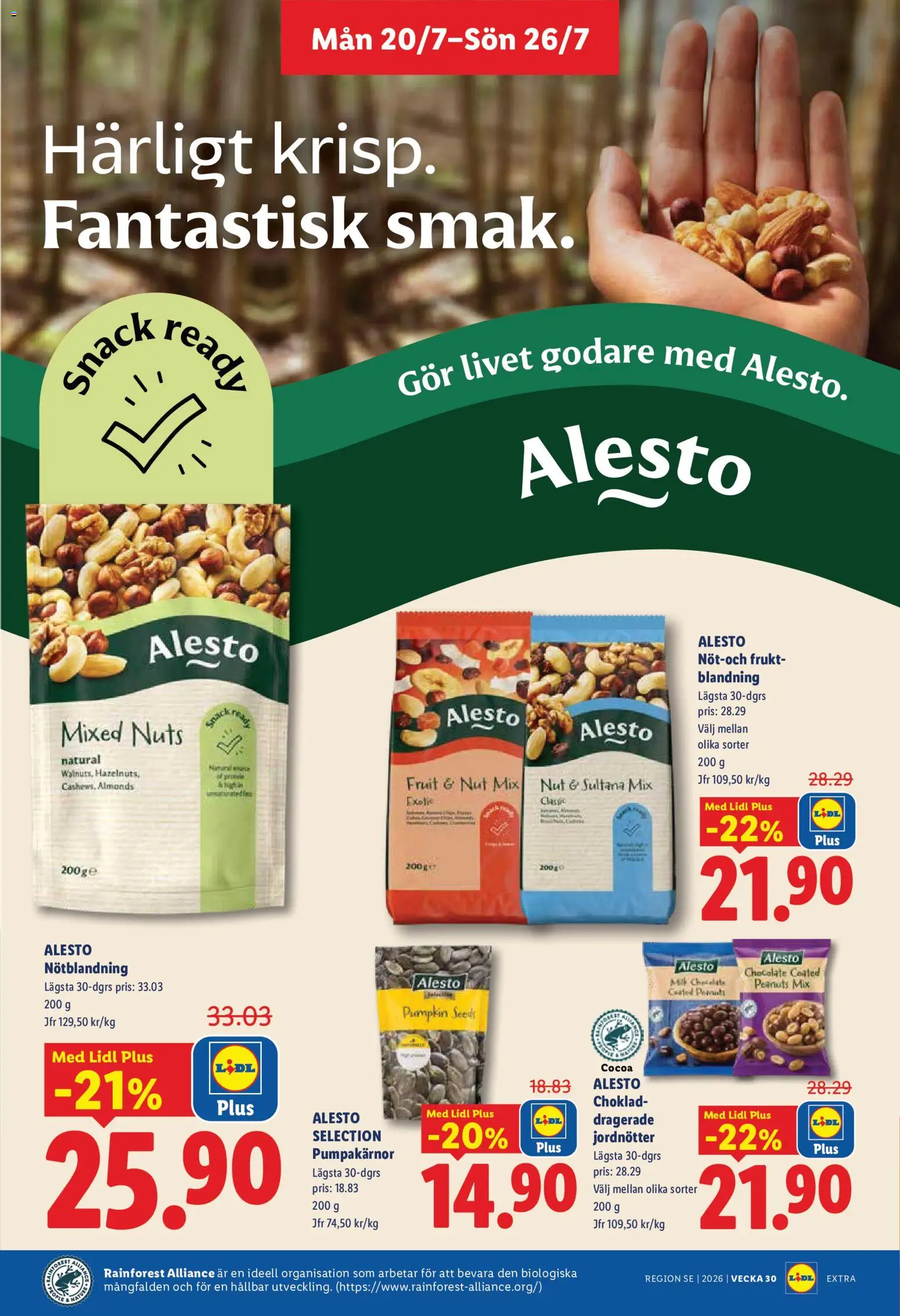 Lidl reklamblad aktuell från 20/07/2026 | Sida: 15 | Produkter: Frukt, Jordnötter, Choklad