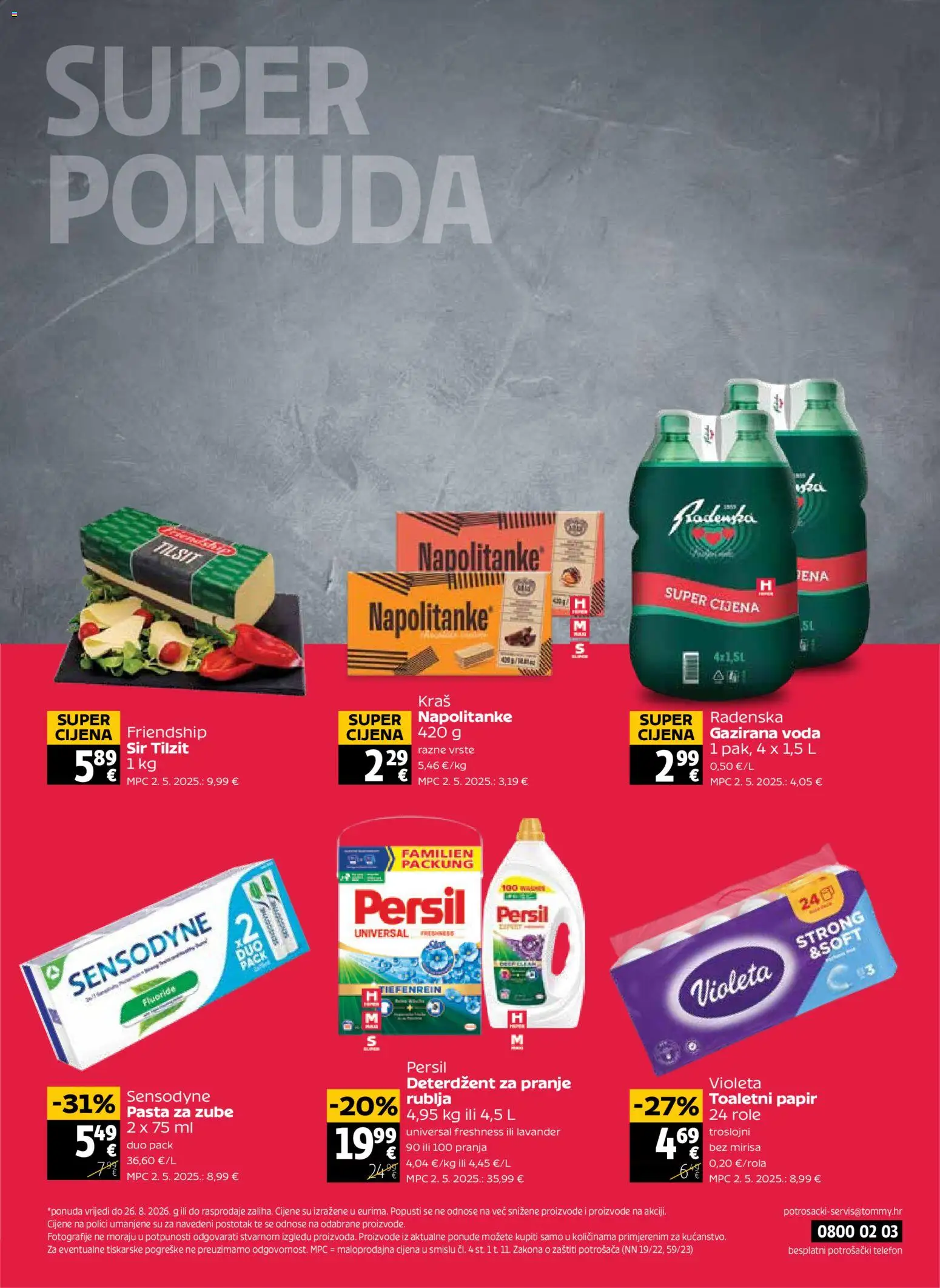 Tommy katalog | vrijedi od 20.08.2026 | Stranica: 32 | Proizvodi: Role, Pasta za zube, Pasta, Persil