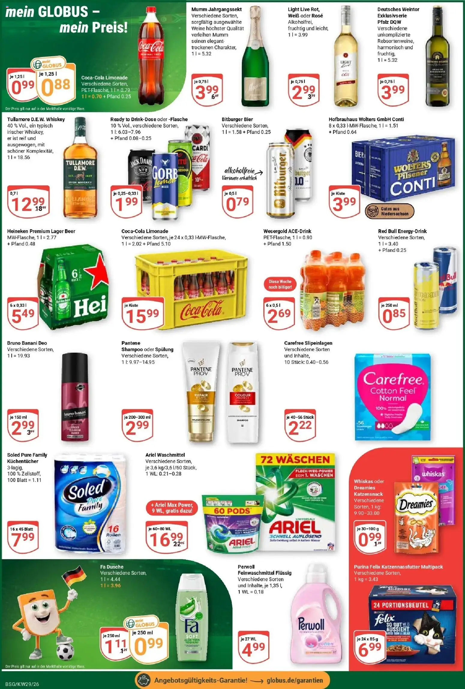 Globus Prospekt Braunschweig – gültig ab 13.07.2026 | Seite: 3 | Produkte: Red bull, Bier, Limonade, Spülung