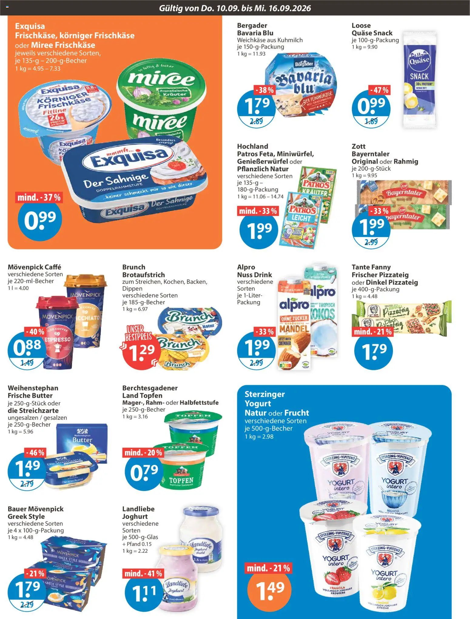 V-Markt Angebote – gültig ab 10.09.2026 | Seite: 6 | Produkte: Butter, Joghurt, Patros, Frischkase