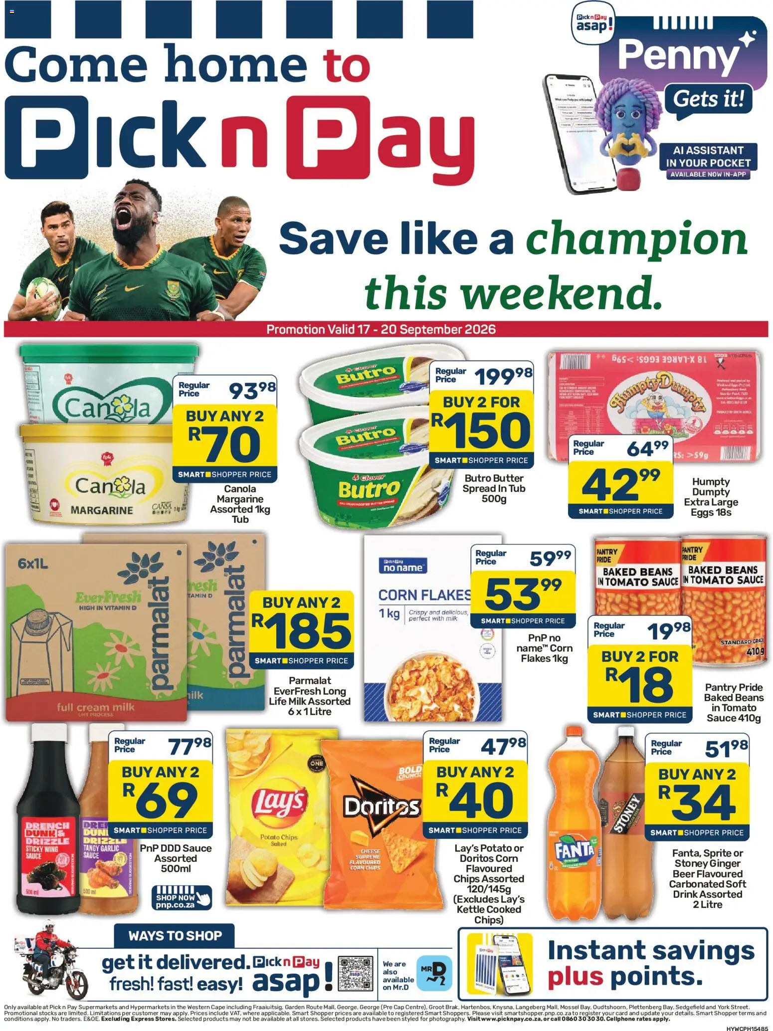 New Pick n Pay catalogue – valid from 17/09/2026 | Page: 1 | Products: Eggs, Margarine, Beer, Sprite