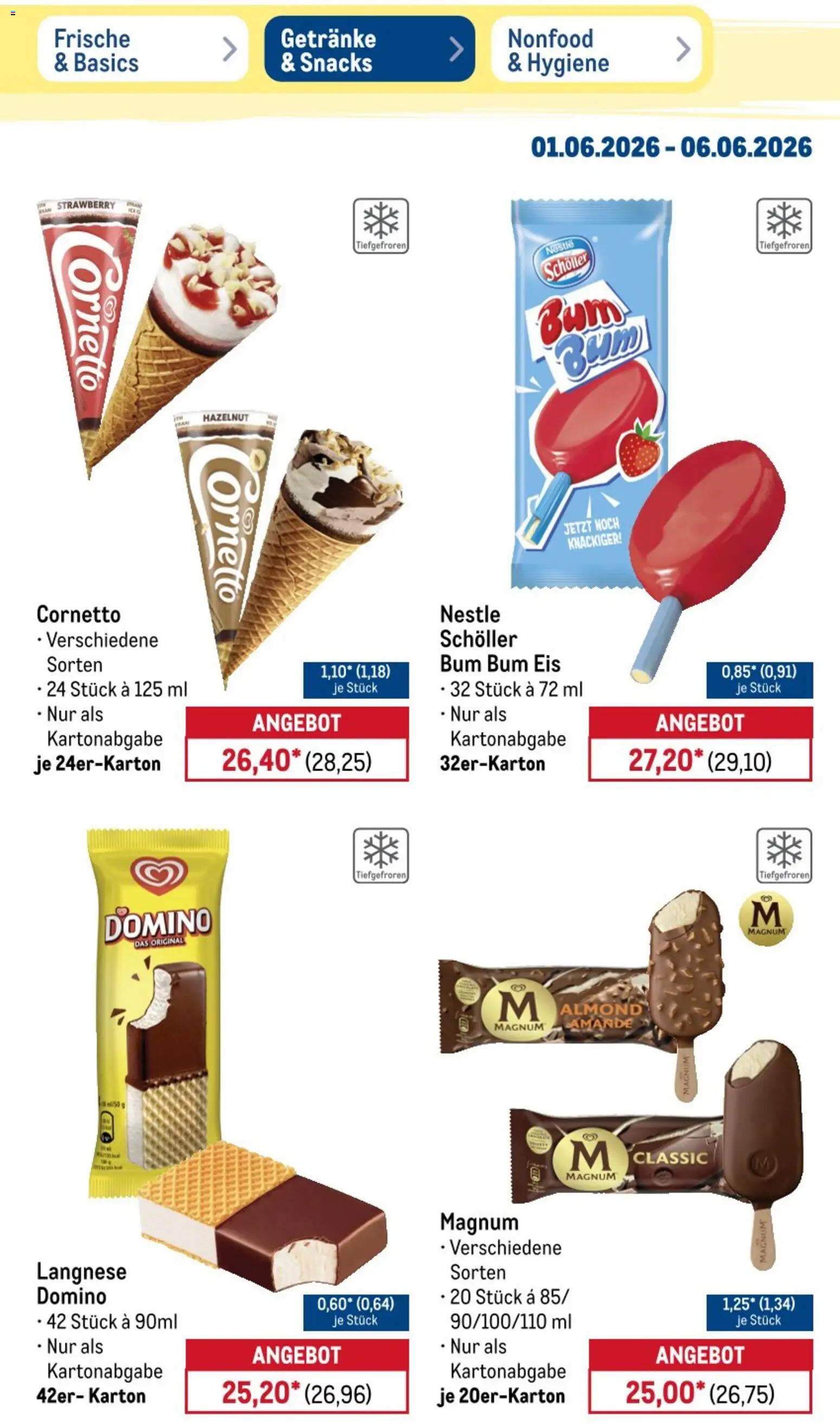 Metro NonFood-Angebote – gültig ab 01.06.2026 | Seite: 15 | Produkte: Langnese, Eis