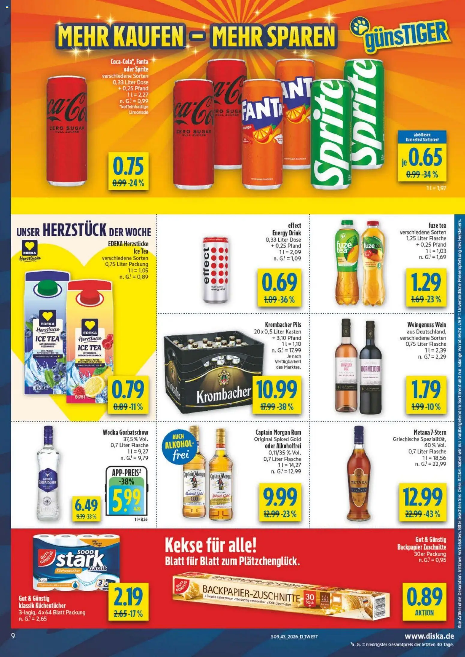 Diska Bayern – gültig ab 19.10.2026 | Seite: 9 | Produkte: Rum, Pils, Metaxa, Krombacher