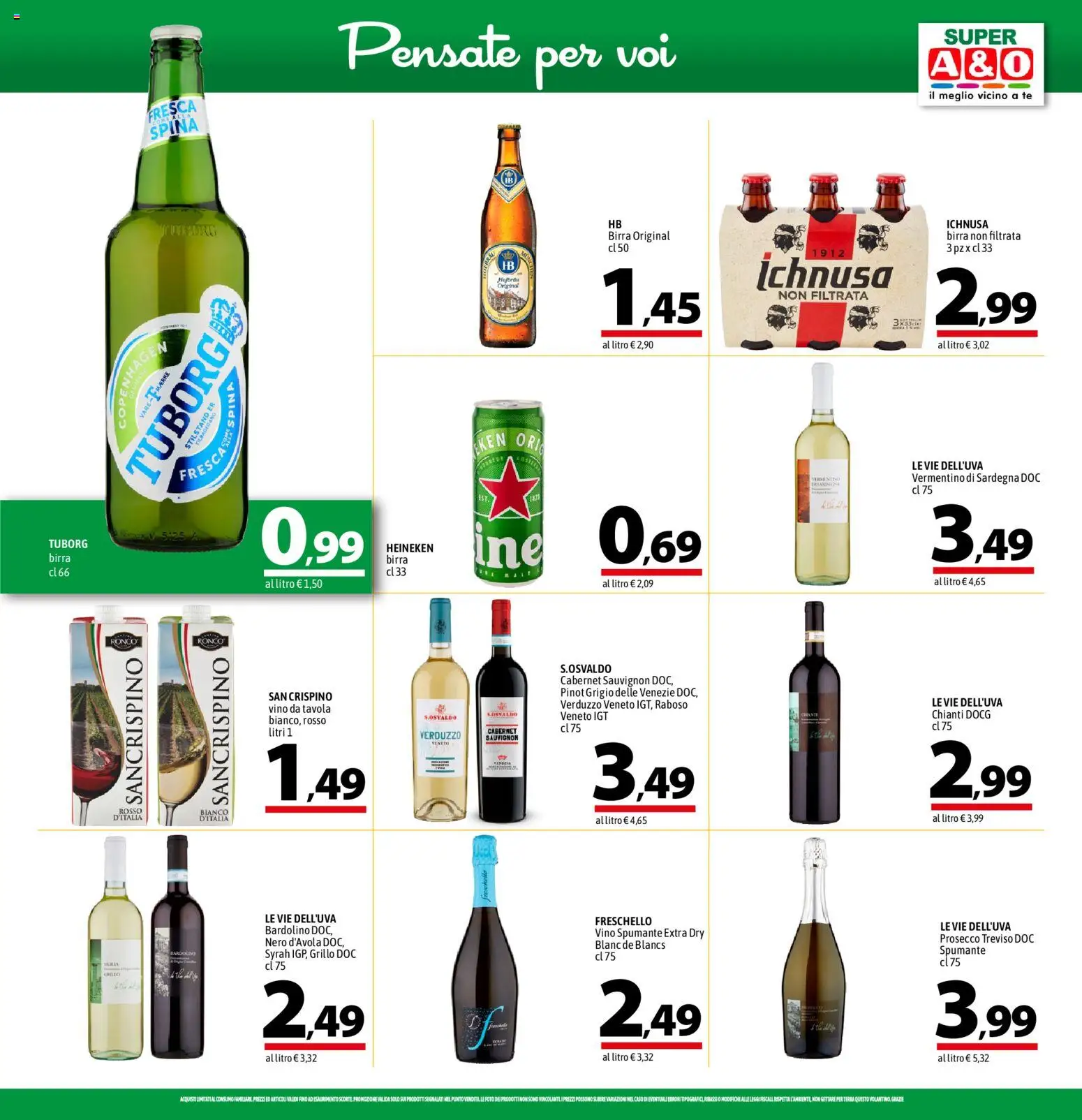 Volantino A&O del 20/08/2026 | Pagina: 13 | Prodotti: Birra, Tè, Prosecco, Vino