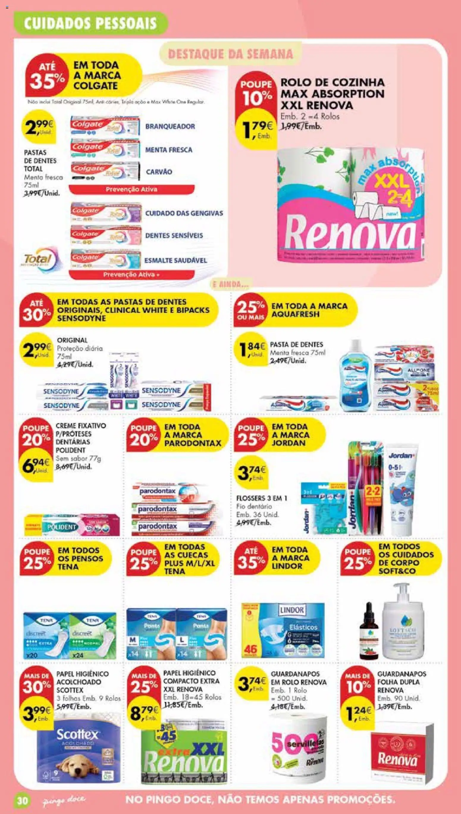 Pingo Doce folheto Poupe Esta Semana Madeira │ válido de 20/10/2026 | Página: 30 | Produtos: Papel higiénico, Guardanapos, Pasta de dentes, Creme