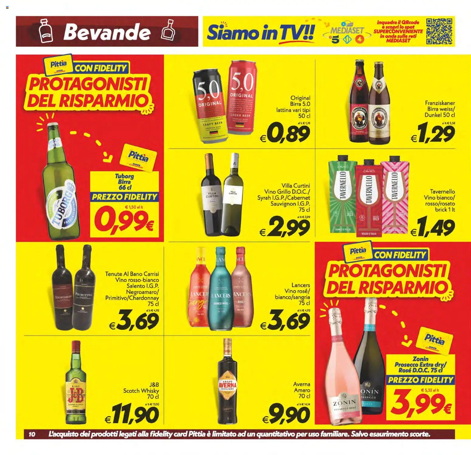 Volantino SuperConveniente del 29.05.2026 | Pagina: 10 | Prodotti: Birra, Prosecco, Whisky, TV