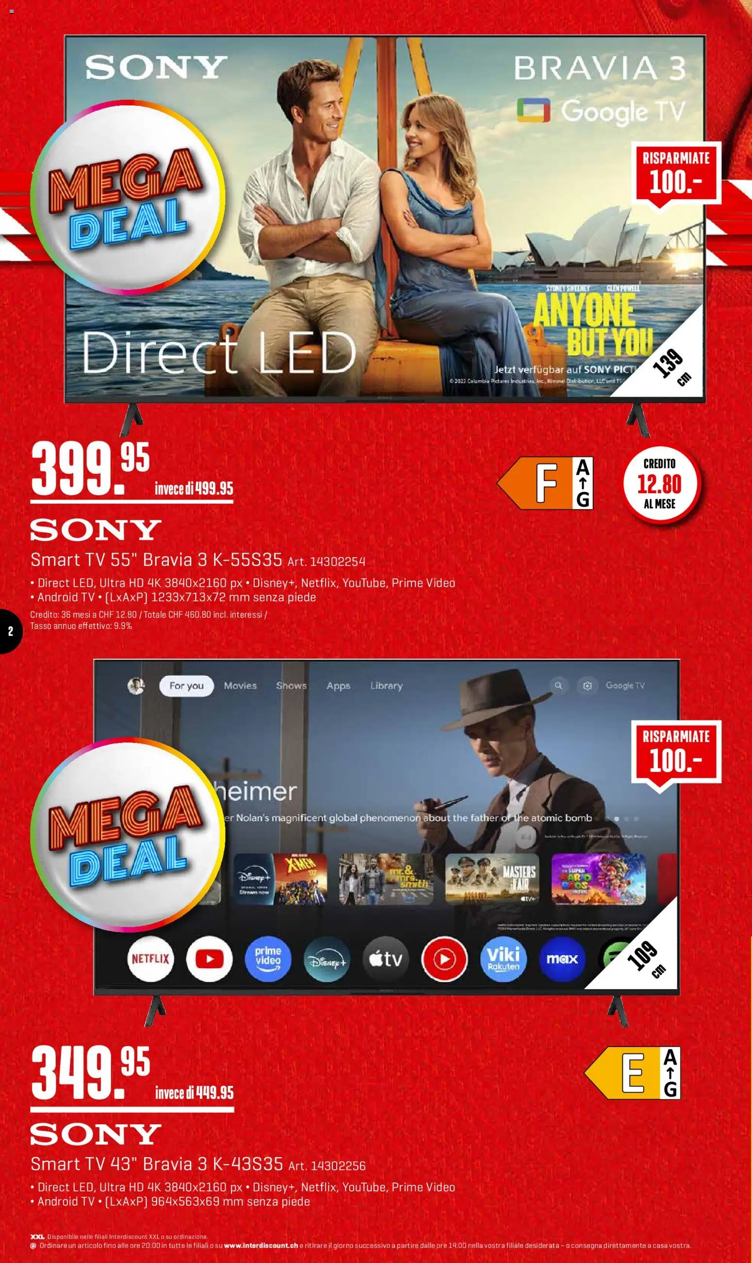 Interdiscount aktionen IT – gültig ab 19.10.2026 | Seite: 2 | Produkte: TV, Video, Sony