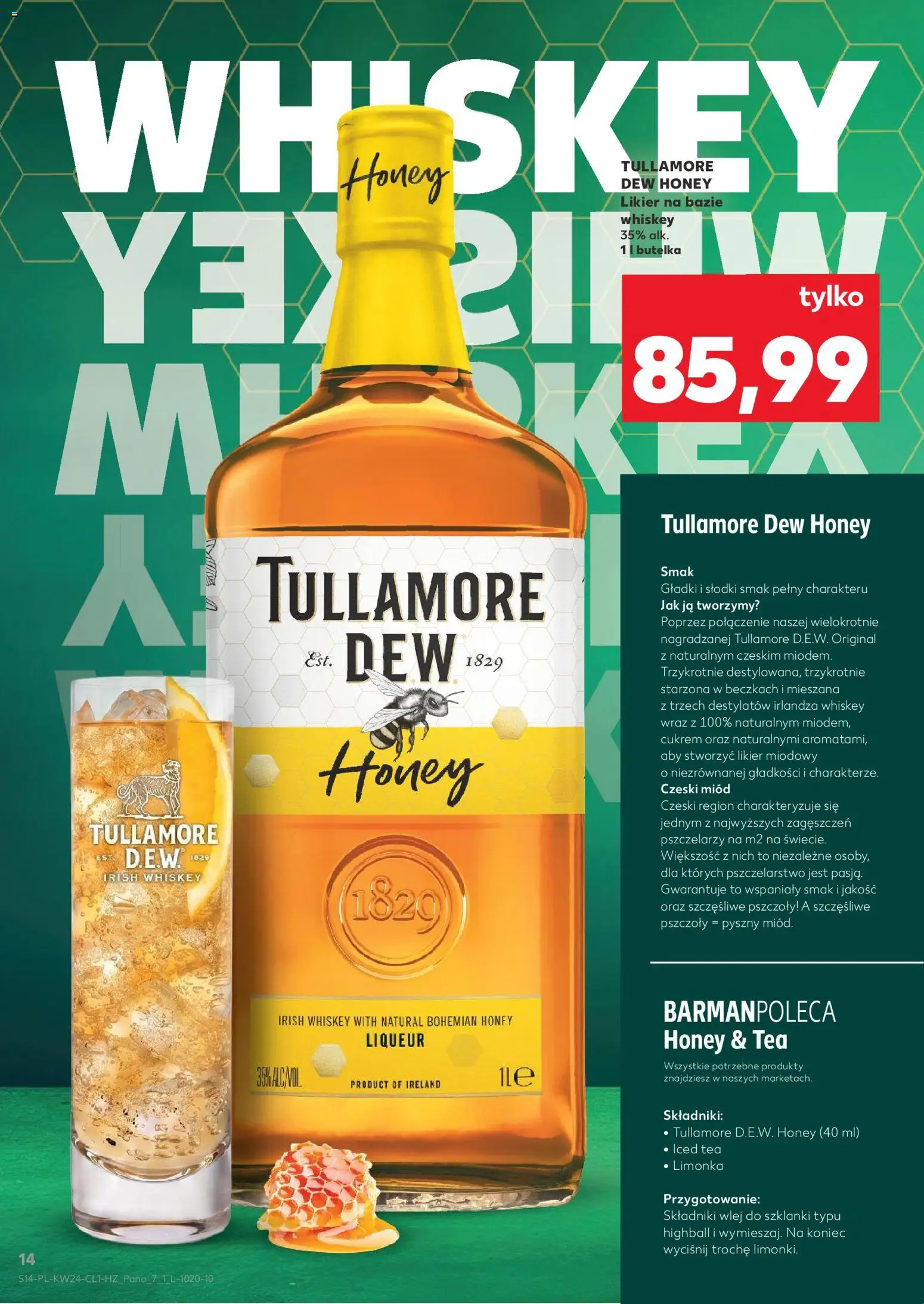 Kaufland Polsko leták - Barek od 11.06.2026 | Strana: 14 | Produkty: Tullamore Dew Honey, Whiskey, Tullamore Dew