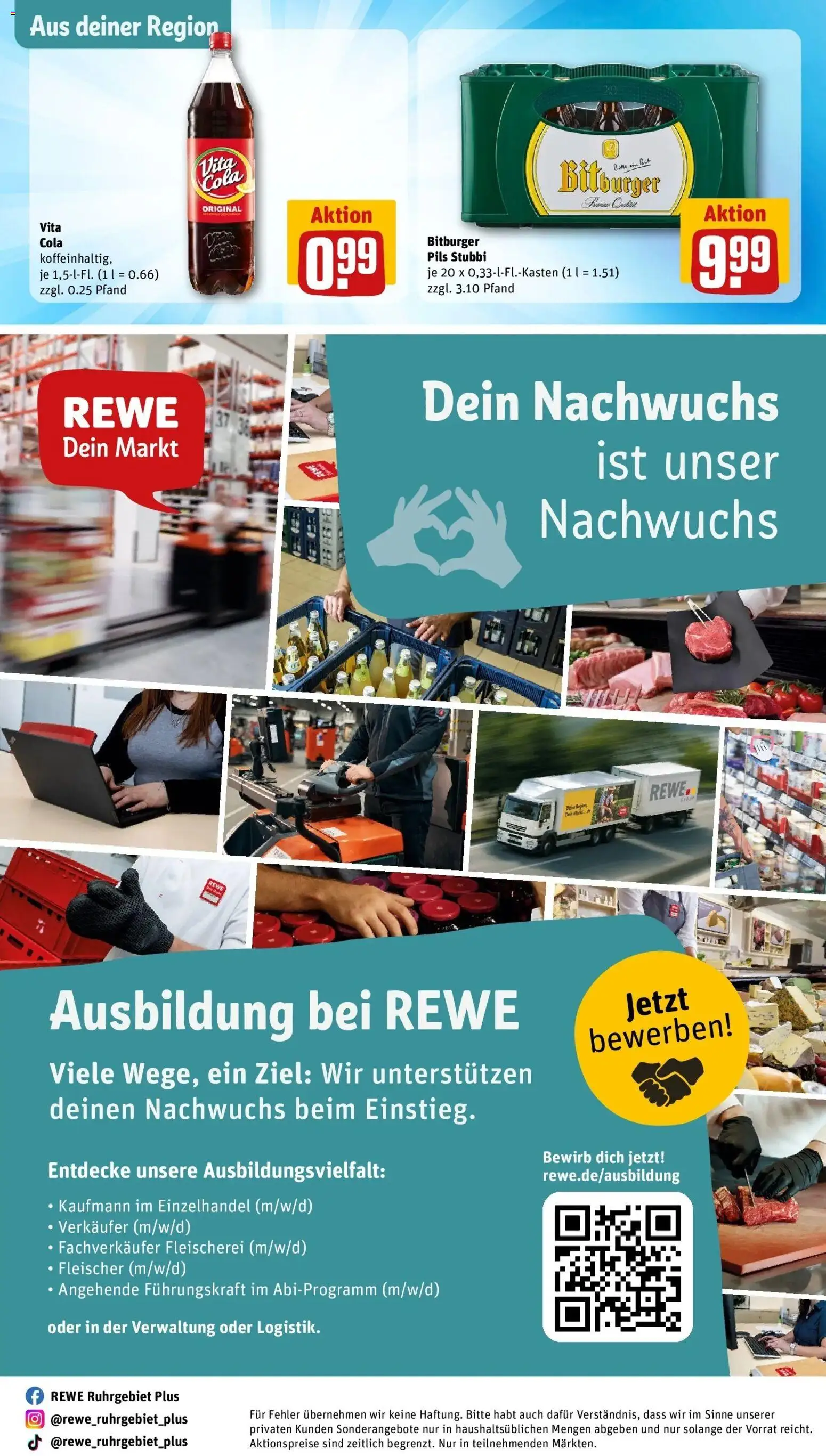 Rewe Prospekt Monheim – gültig ab 27.07.2026 | Seite: 30 | Produkte: Bitburger, Cola, Pils, Vita cola