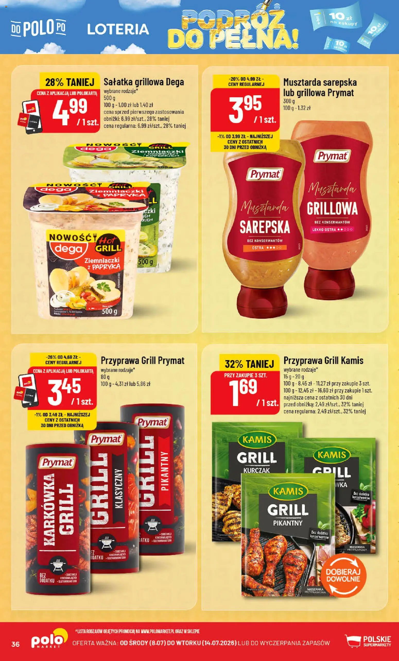 POLOmarket gazetka od 08.07.2026 | Strona: 36 | Produkty: Kurczak, Grill, Papryka, Musztarda