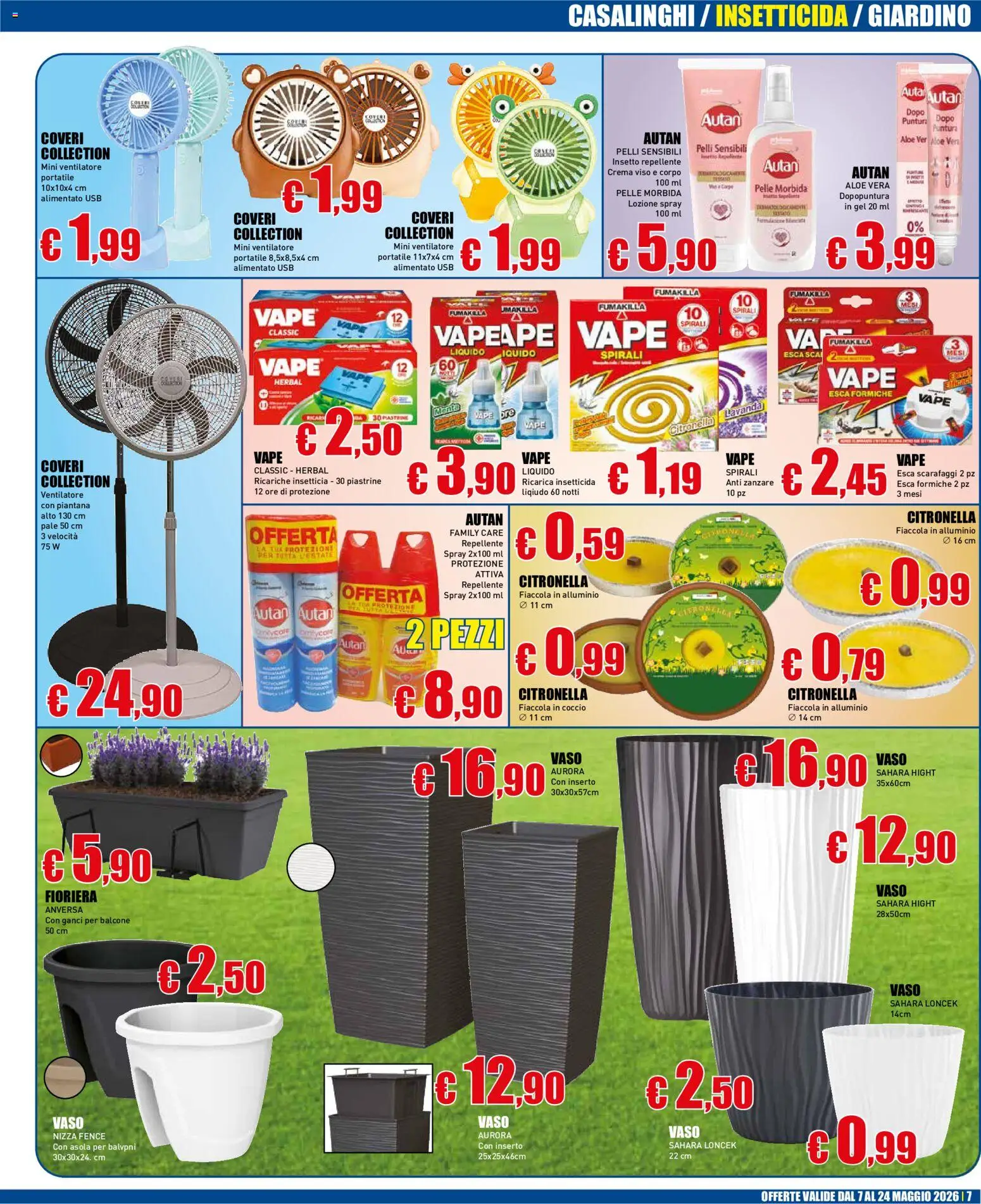 Volantino Casalandia del 07.05.2026 | Pagina: 7 | Prodotti: Crema, Ventilatore, The, Vaso