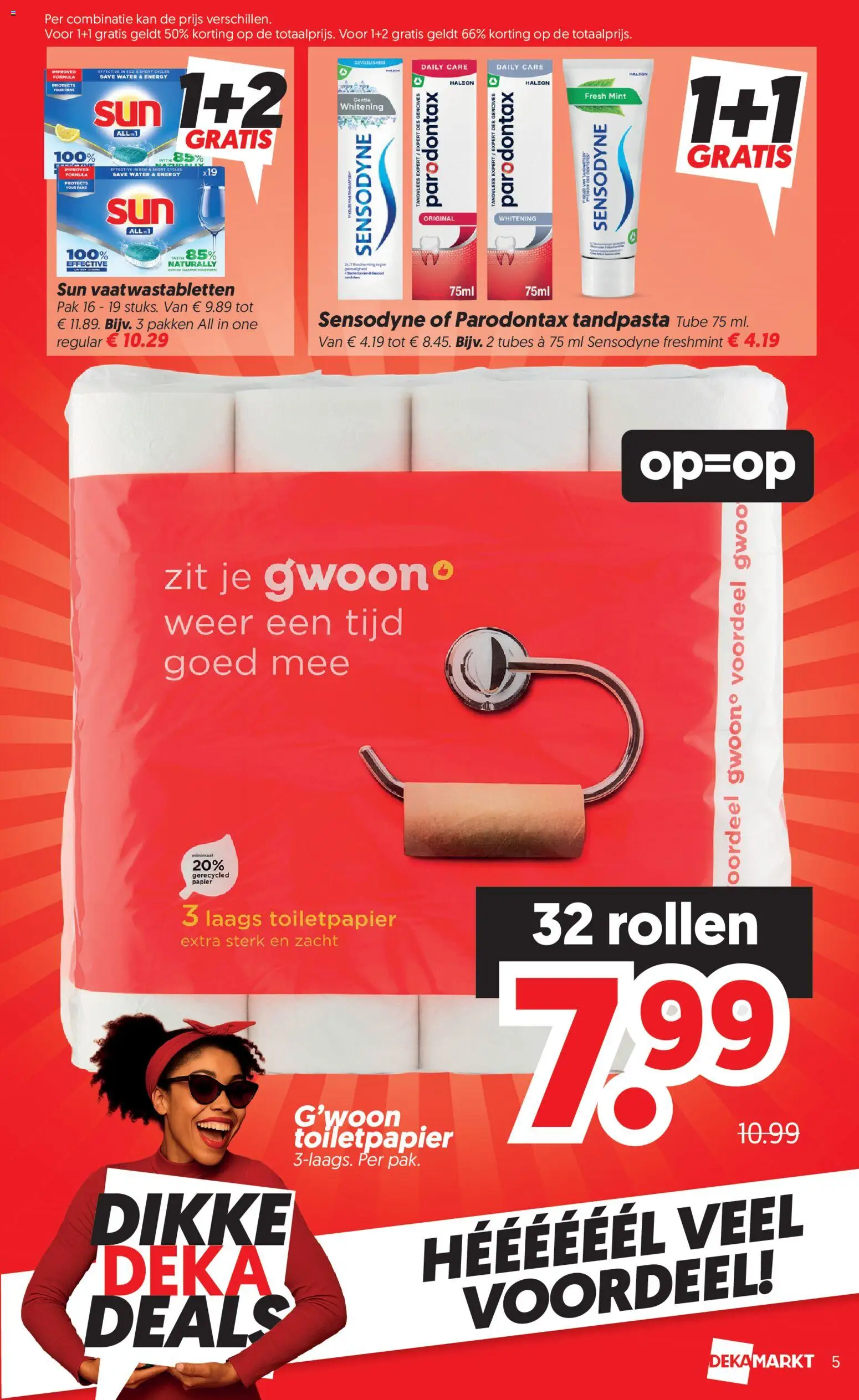 {H1} | Pagina: 5 | Producten: Tandpasta, Vaatwastabletten, Papier, Water