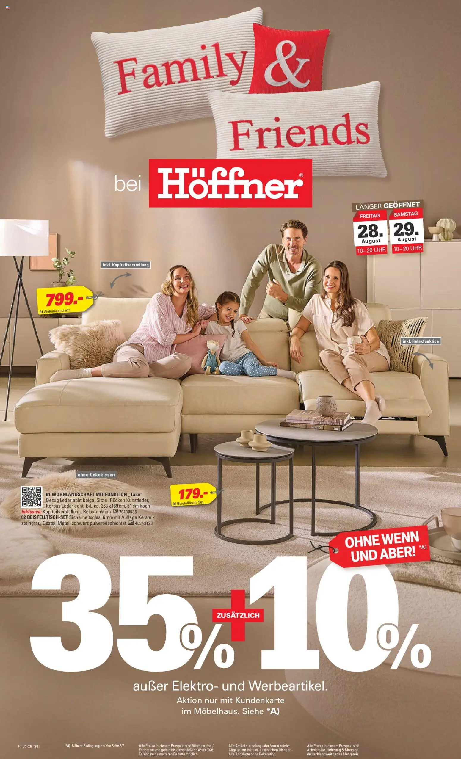 Höffner Prospekt – gültig ab 26.08.2026 | Seite: 1 | Produkte: Wohnlandschaft, Uhr