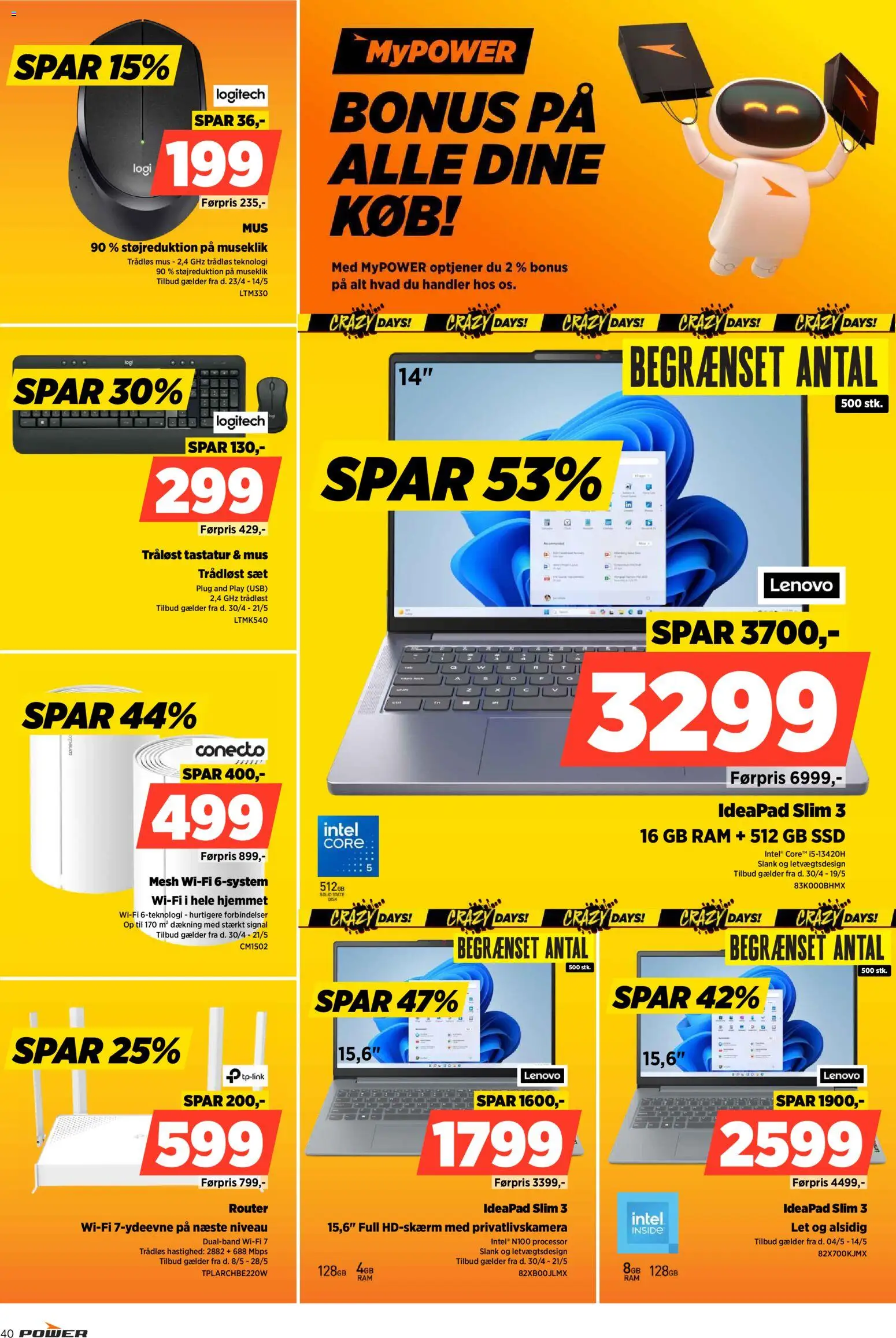 Power tilbudsavis – gyldig fra 08.05.2026 | Side: 40 | Produkter: RAM, USB, Tastatur, SSD