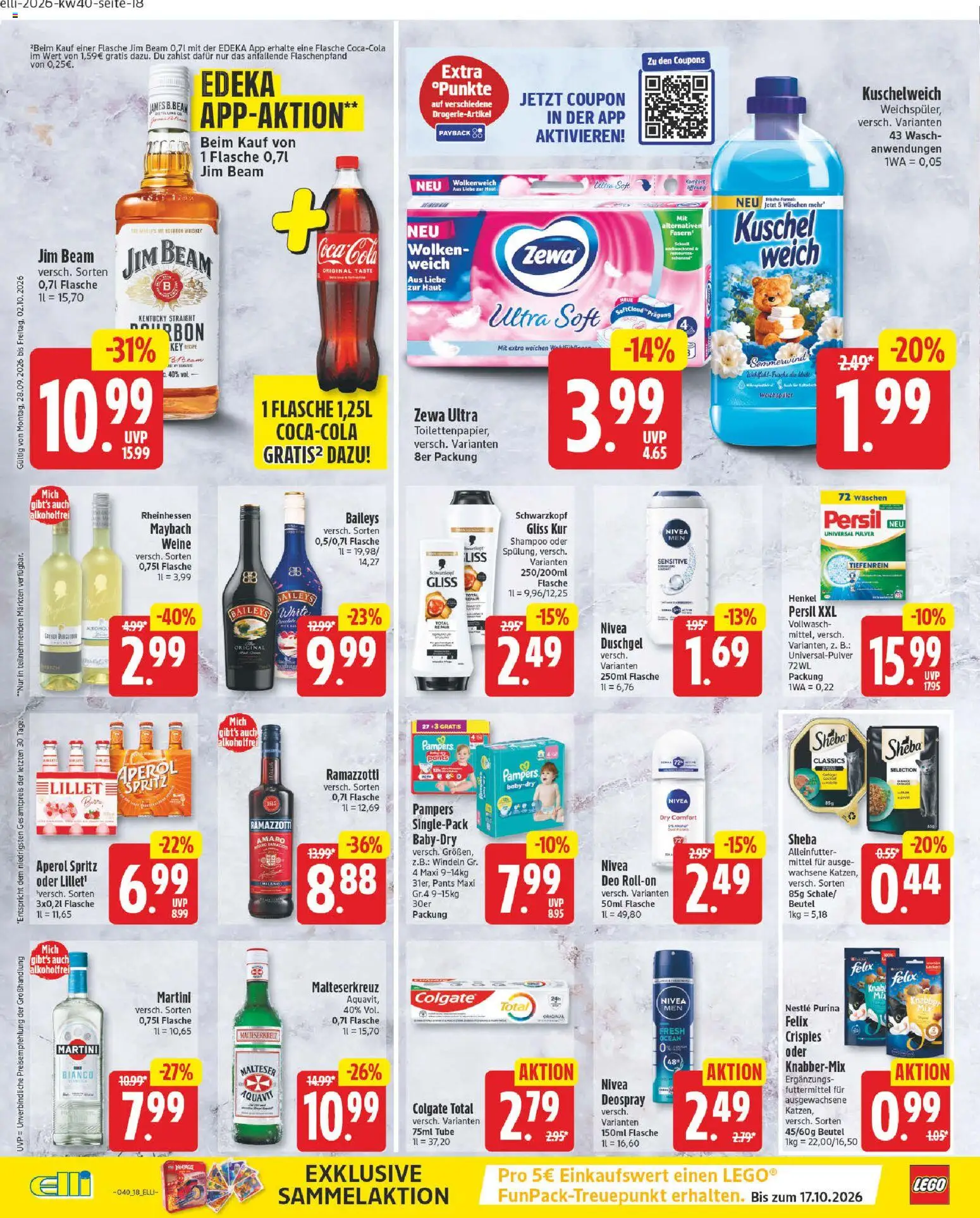 Elli Markt Prospekt Gütersloh – gültig ab 28.09.2026 | Seite: 18 | Produkte: Pampers, Shampoo, Weichspüler, Baileys
