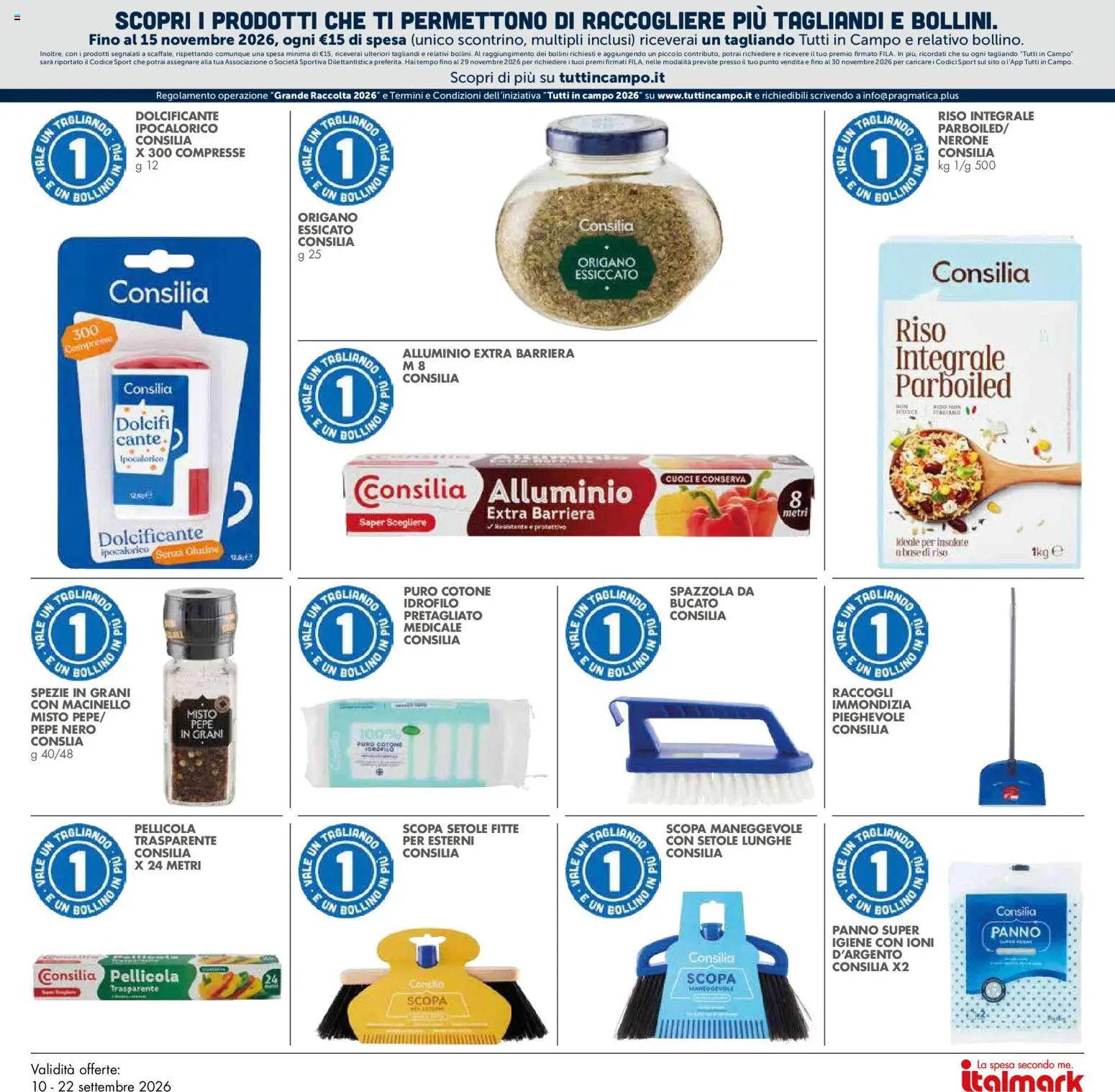 Volantino Italmark del 10/09/2026 | Pagina: 26 | Prodotti: Dolcificante, Senza glutine, Spezie, Scopa
