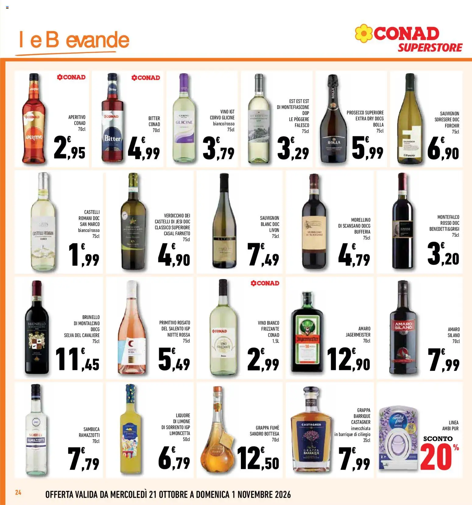 Volantino Conad del 21/10/2026 | Pagina: 24 | Prodotti: Limone, Vino bianco, Amaro, Aperitivo