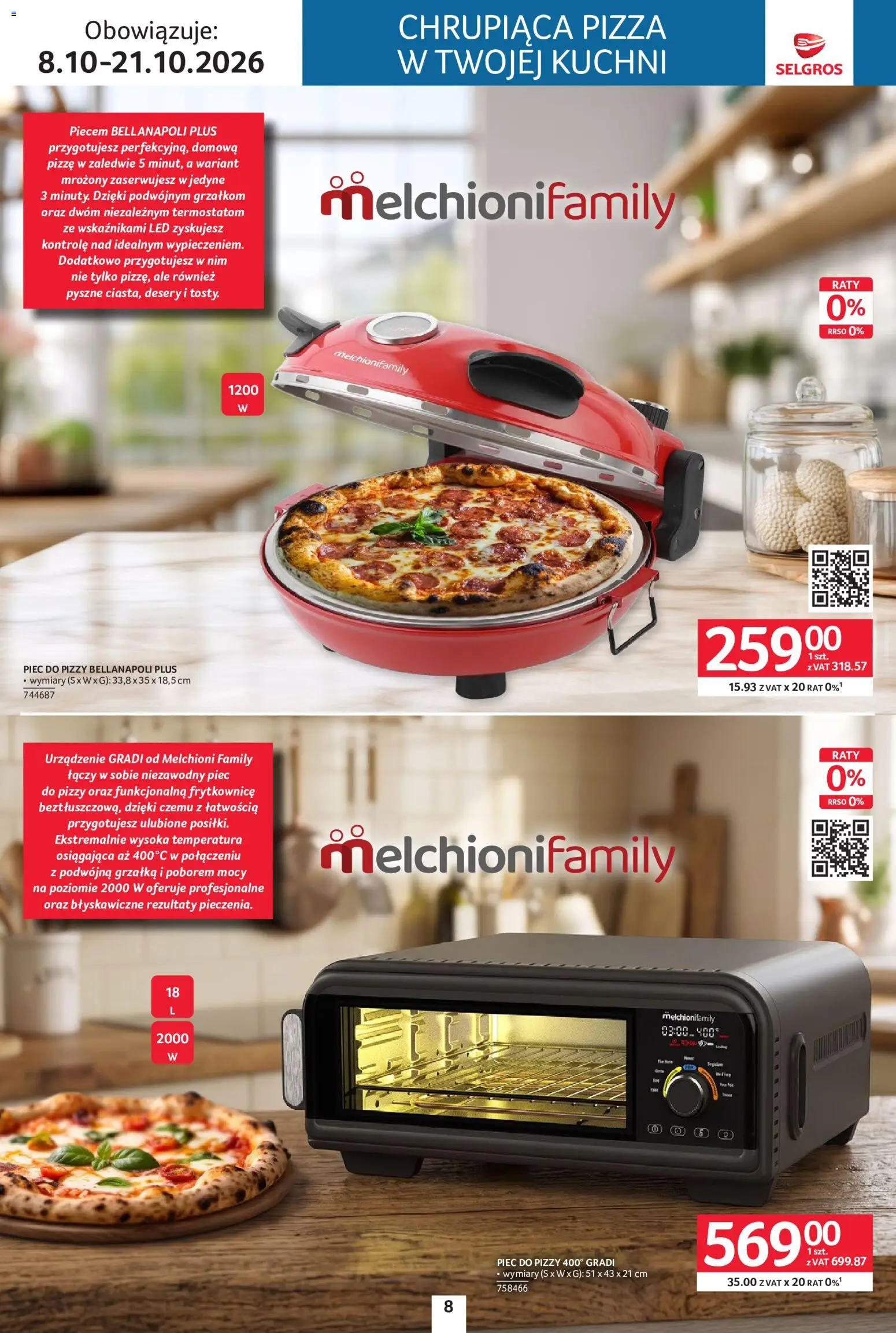 Selgros cash&carry gazetka - Elektro od 08.10.2026 | Strona: 8 | Produkty: Pizza