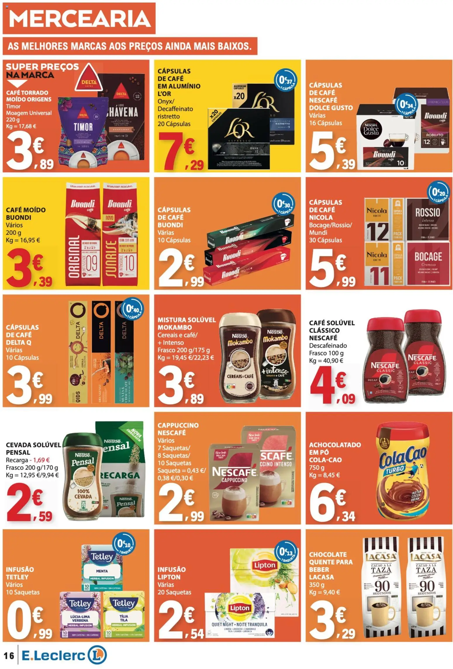 E.Leclerc folheto │ válido de 04.06.2026 | Página: 16 | Produtos: Pó, Café solúvel, Café, Cereais
