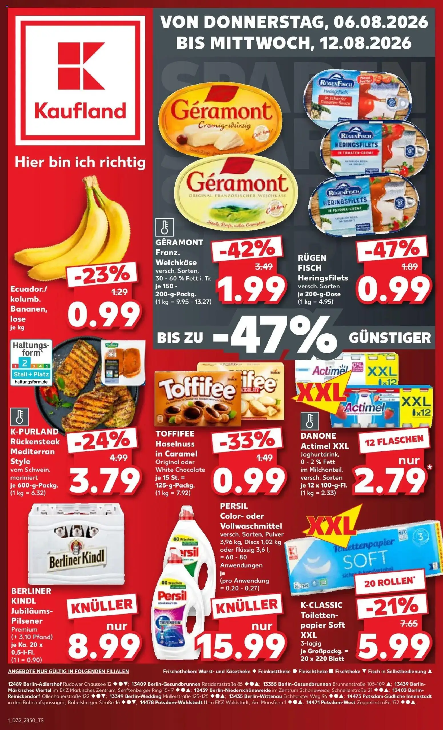 Prospekt Kaufland ab 06.08.2026 » Angebote Online zum Blättern | Seite: 1 | Produkte: Geramont, Actimel, Fisch, Persil