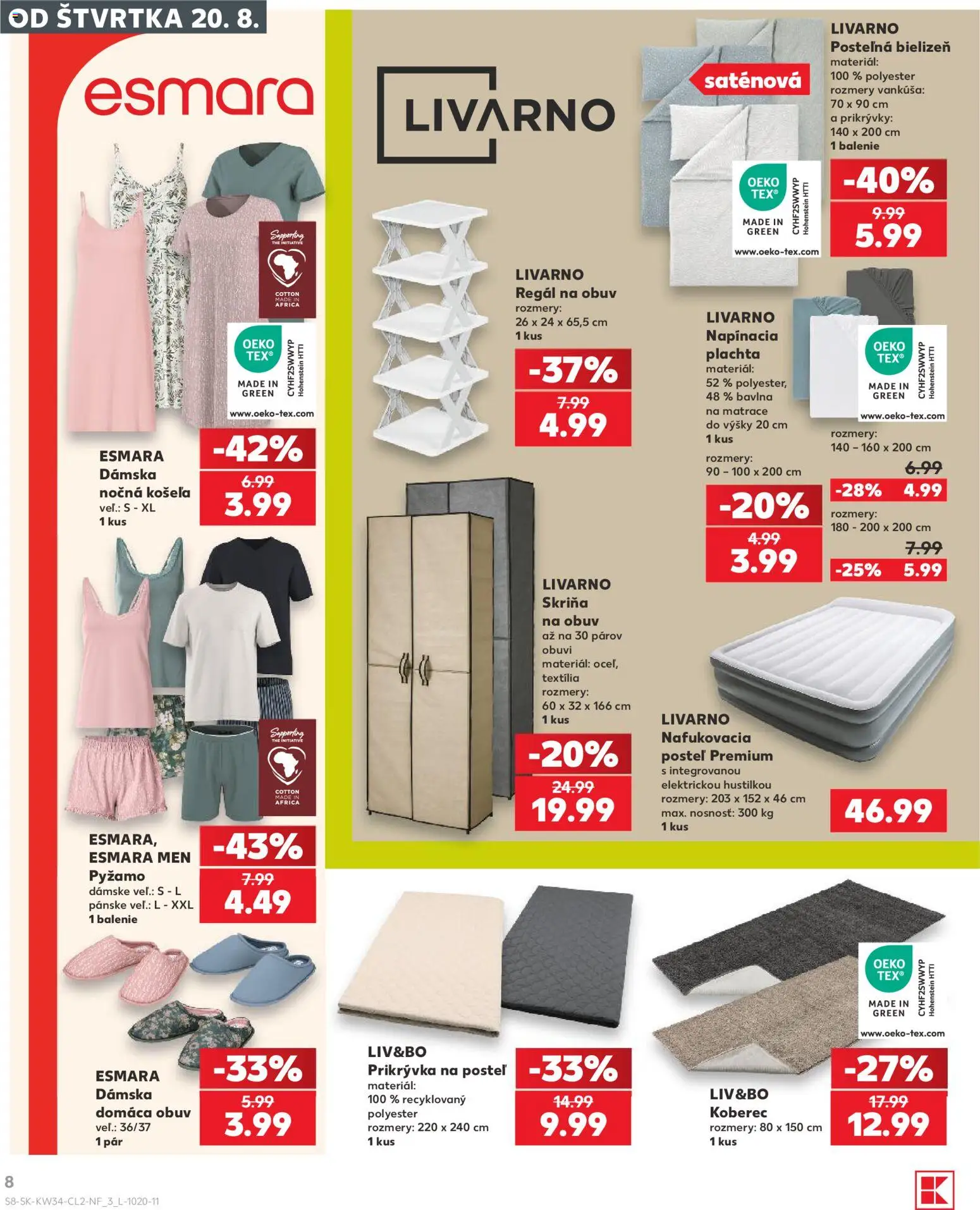 Kaufland SK akciós ujság - amely érvényes a következő dátumtól: 2026.08.20. | Oldal: 8 | Termékek: Esmara