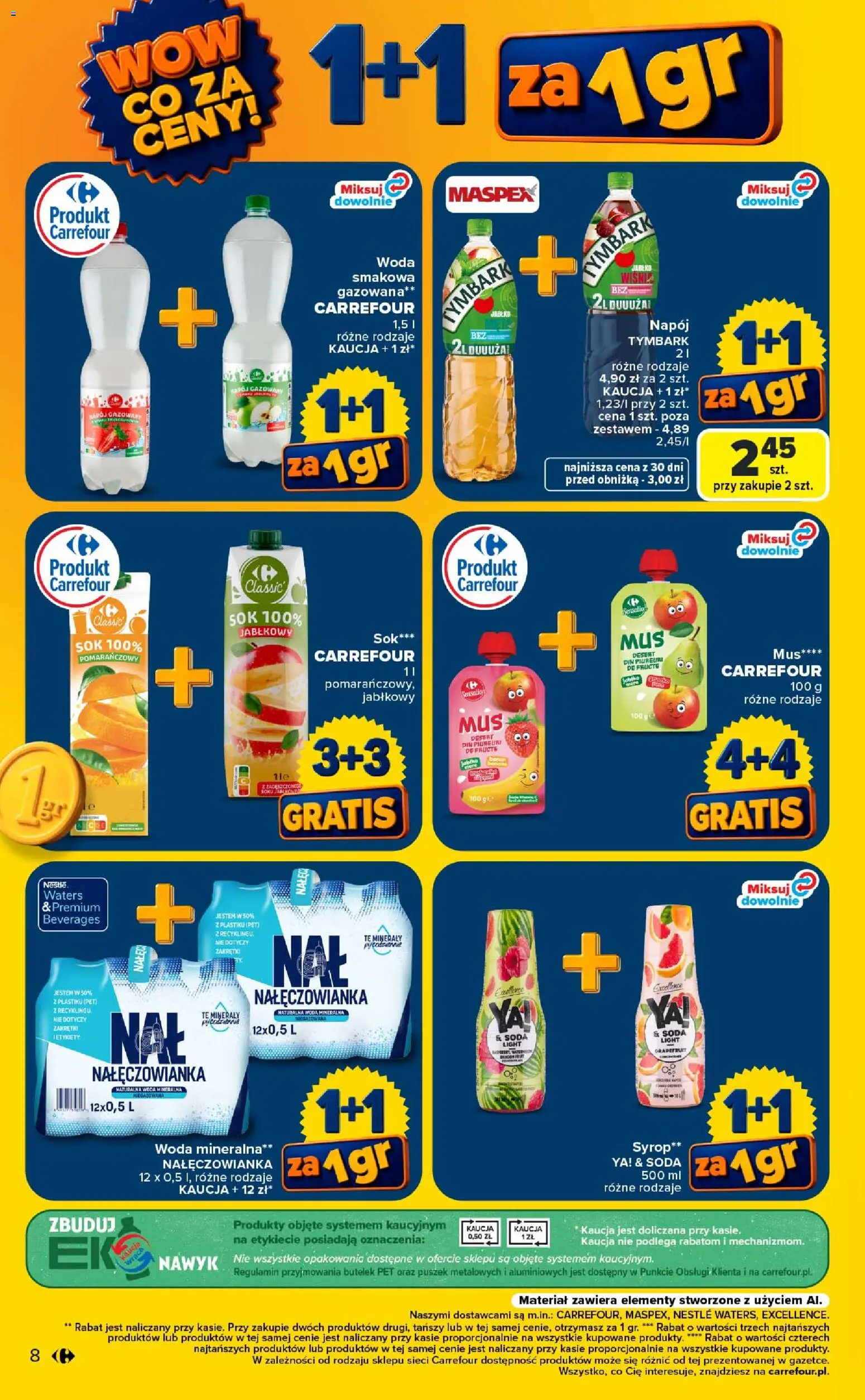 Carrefour gazetka - Wow co za ceny od 07.09.2026 | Strona: 8 | Produkty: Syrop, Woda mineralna, Woda smakowa, Sok